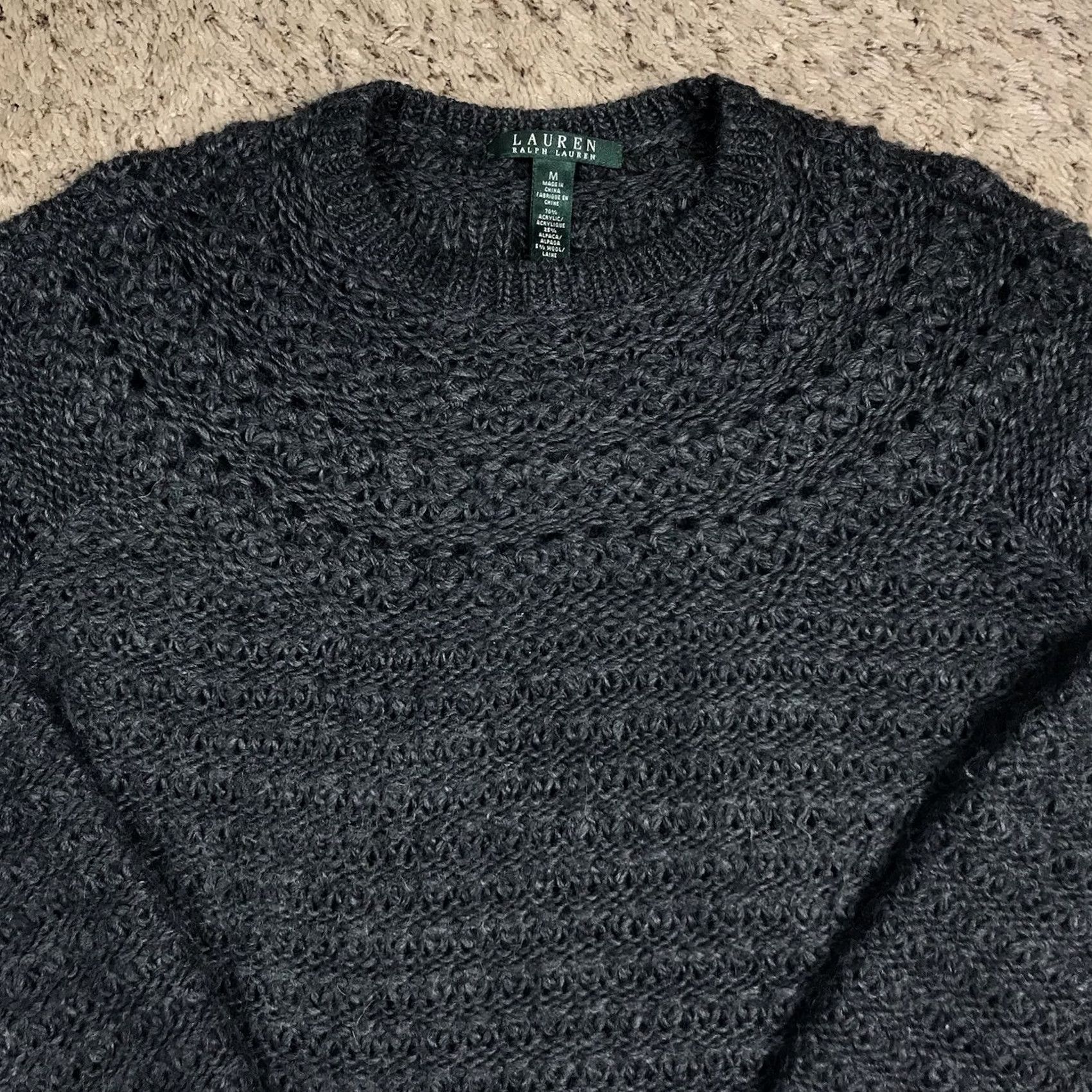 Ralph Lauren Lauren Ralph Lauren Gray Stylish Designer Open Knit Pullover Sweater Womens Small Size S / US 4 / IT 40 - 4 Thumbnail