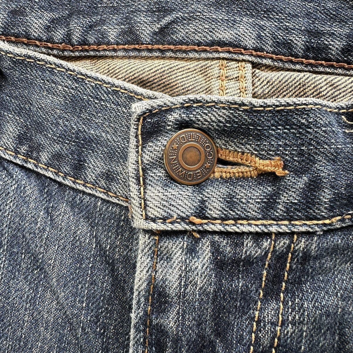 Japanese Brand Vintage Edwin Faded Distressed Denim Jean Pant W32 Size US 32 / EU 48 - 4 Thumbnail