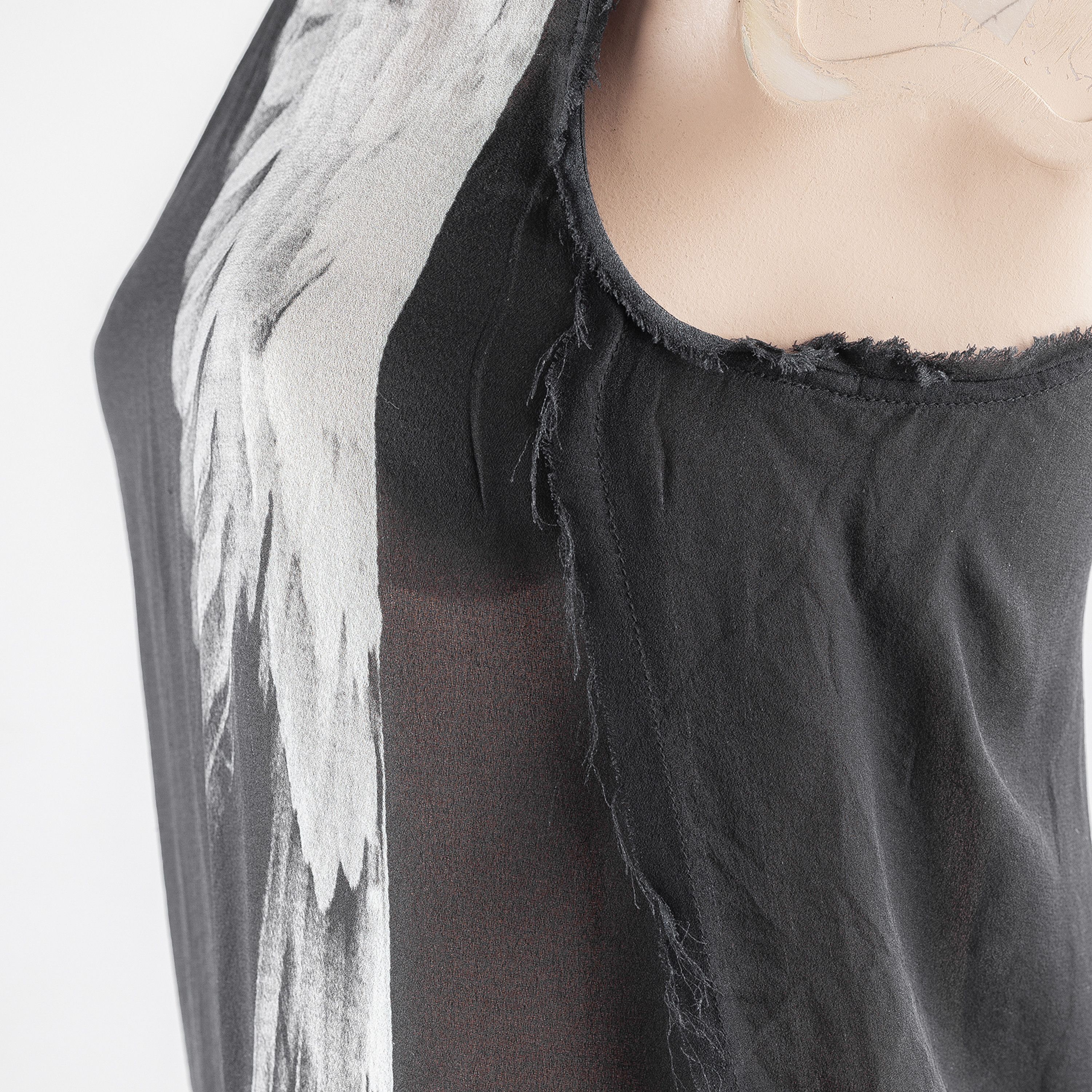 Helmut Lang Helmut Lang "Wing" Black Silk Tank Top (S) Size S / US 4 / IT 40 - 4 Thumbnail
