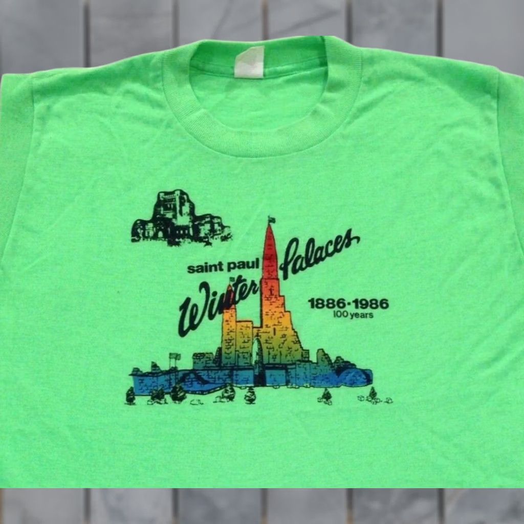 Vintage vtg 80s ST. PAUL WINTER PALACES MUSCLE T-Shirt M/L acrylic tank ice green Men Adult M 80s Beach SpeedsIgnite Men Size US M / EU 48-50 / 2 - 1 Thumbnail
