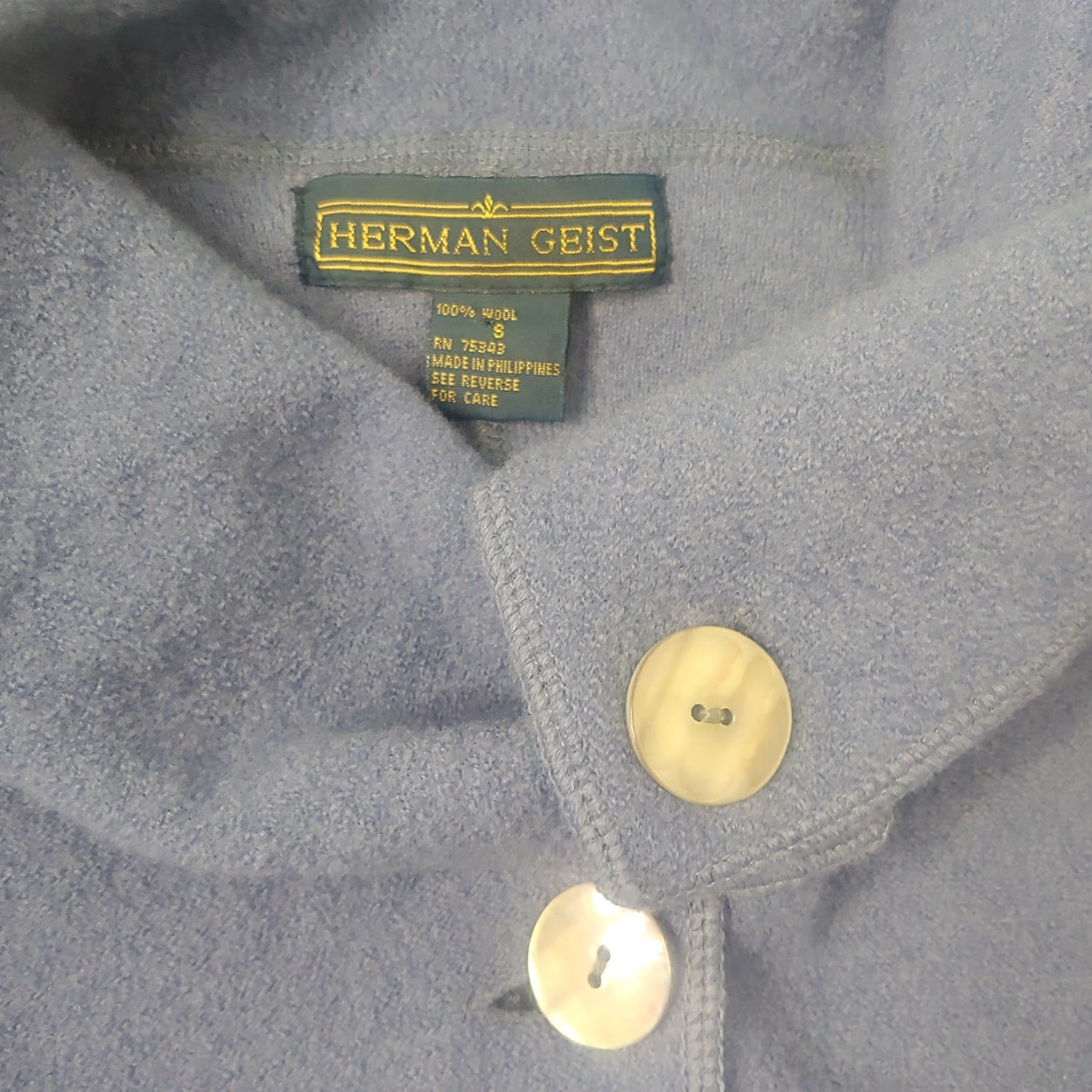 Vintage VINTAGE Herman Geist Sweater Cardigan Women Small Wool Open Front Blue 100% Wool Classic Lagenlook Fall Winter Spring Mens? Size S / US 4 / IT 40 - 5 Thumbnail