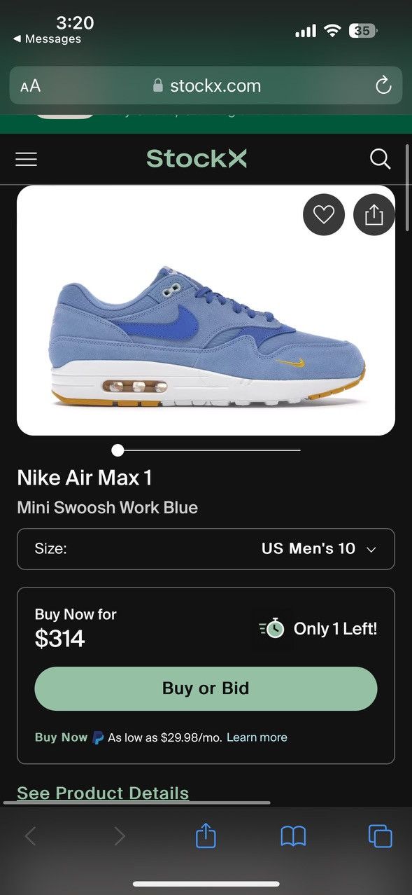 Nike Nike Air Max 1 Mini Swish Work Blue Size US 10 / EU 43 - 5 Thumbnail