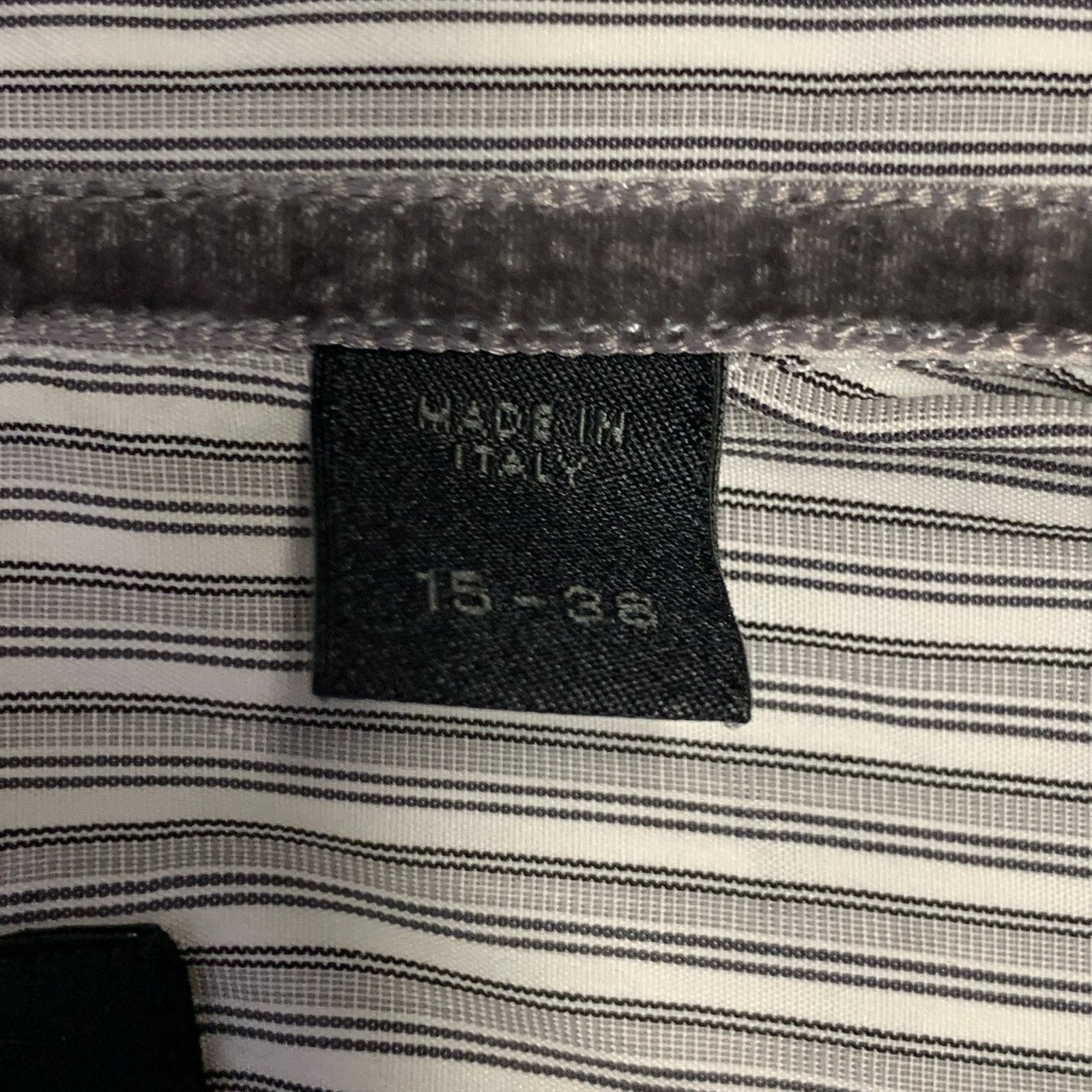 Burberry Prorsum Size S White Grey Stripe Cotton One Pocket Long Sleeve Shirt Size US S / EU 44-46 / 1 - 10 Thumbnail