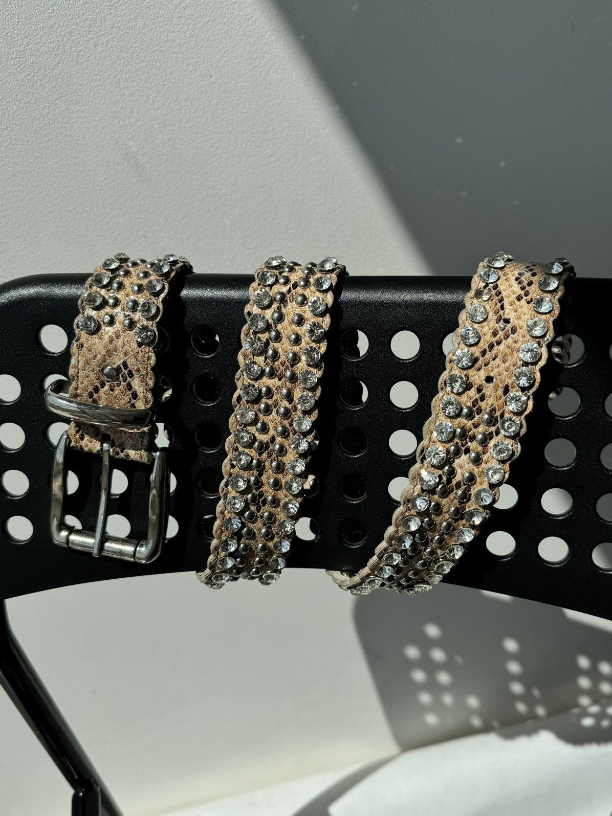 B.B. Simon × Vintage Vintage Rhinestone Y2k Leopard Avant Garde Belt Rare Size ONE SIZE - 12 Thumbnail