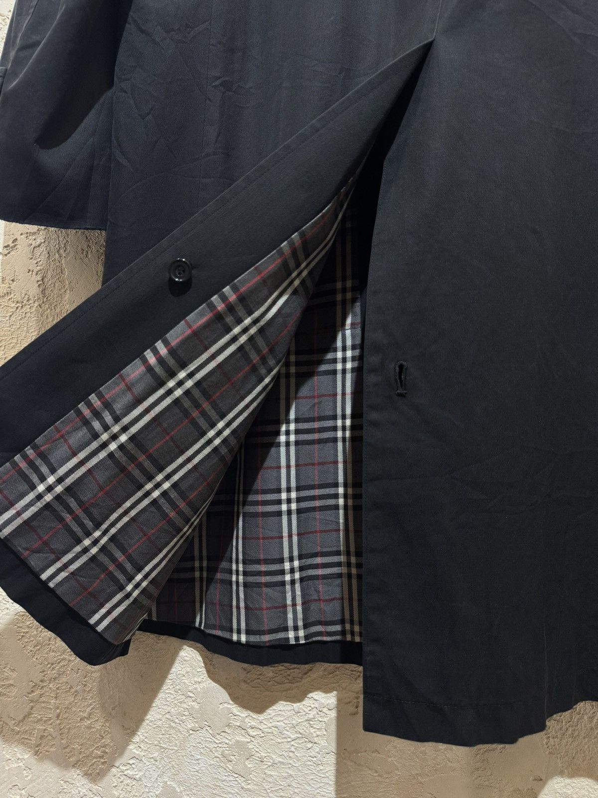 Burberry Black Label Black Nylon Long Coat Size M From Japan