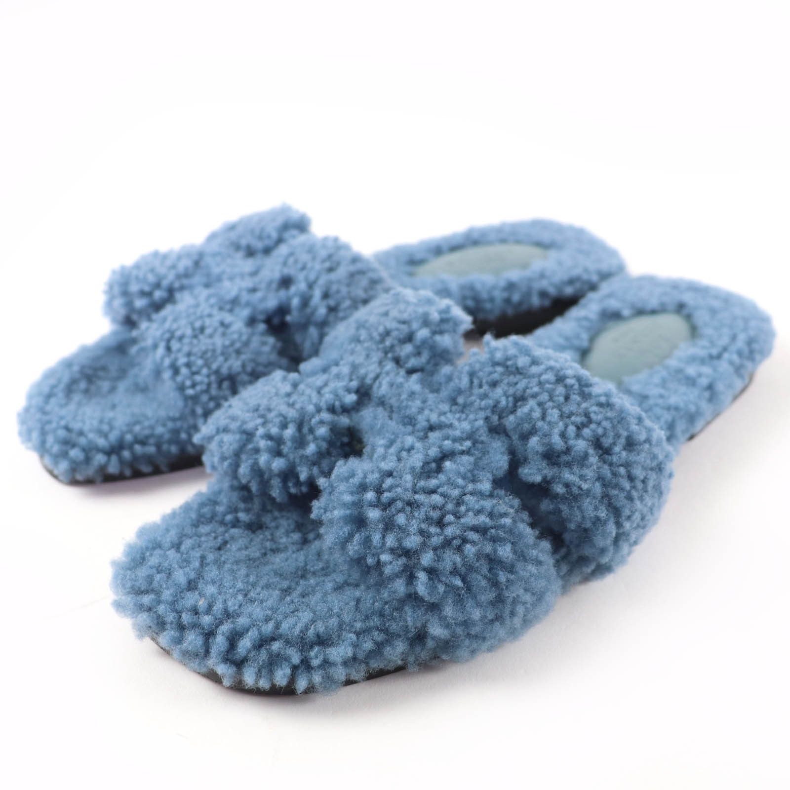 Hermes Hermes Hermes Oran Mouton Flats Fur Shoes DUTY FREE for USA Size ONE SIZE - 1 Thumbnail