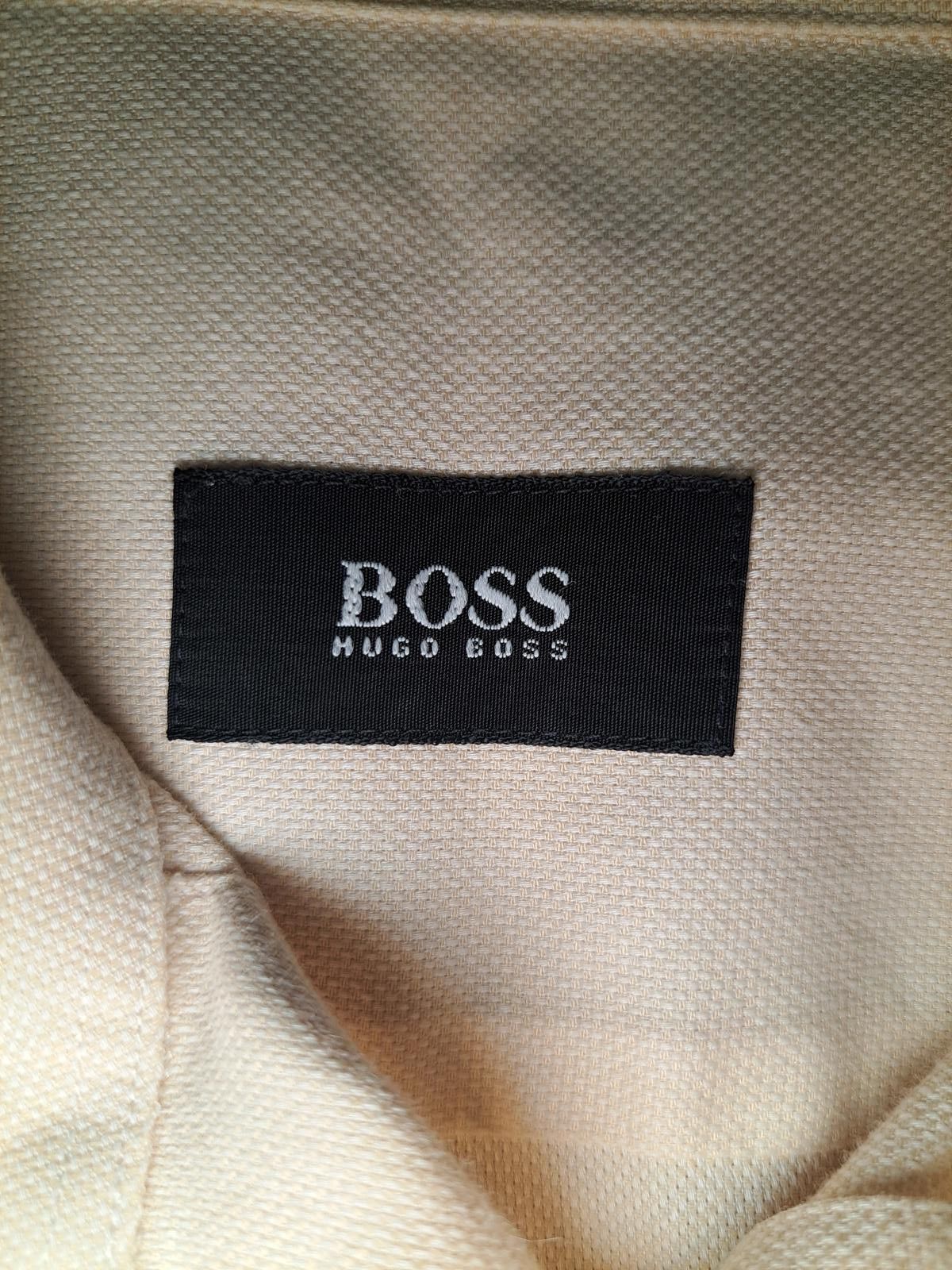 Hugo Boss Hugo Boss Dress Shirt Mens Medium 16-32/33 Beige 100% Cotton Size 38R - 2 Thumbnail