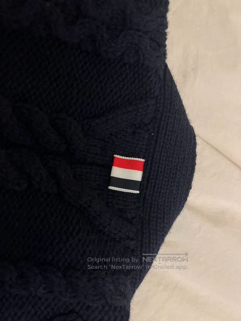 Thom Browne Thom Browne Men's navy blue collared knit cardigan with co Size US XS / EU 42 / 0 - 5 Thumbnail