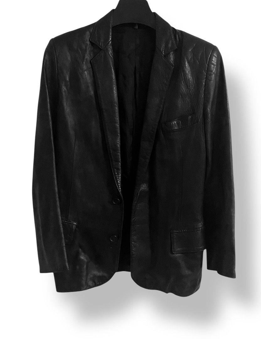 Dior Dior Homme x Hedi Slimane SS02 Leather Blazer Size 44R - 2 Thumbnail