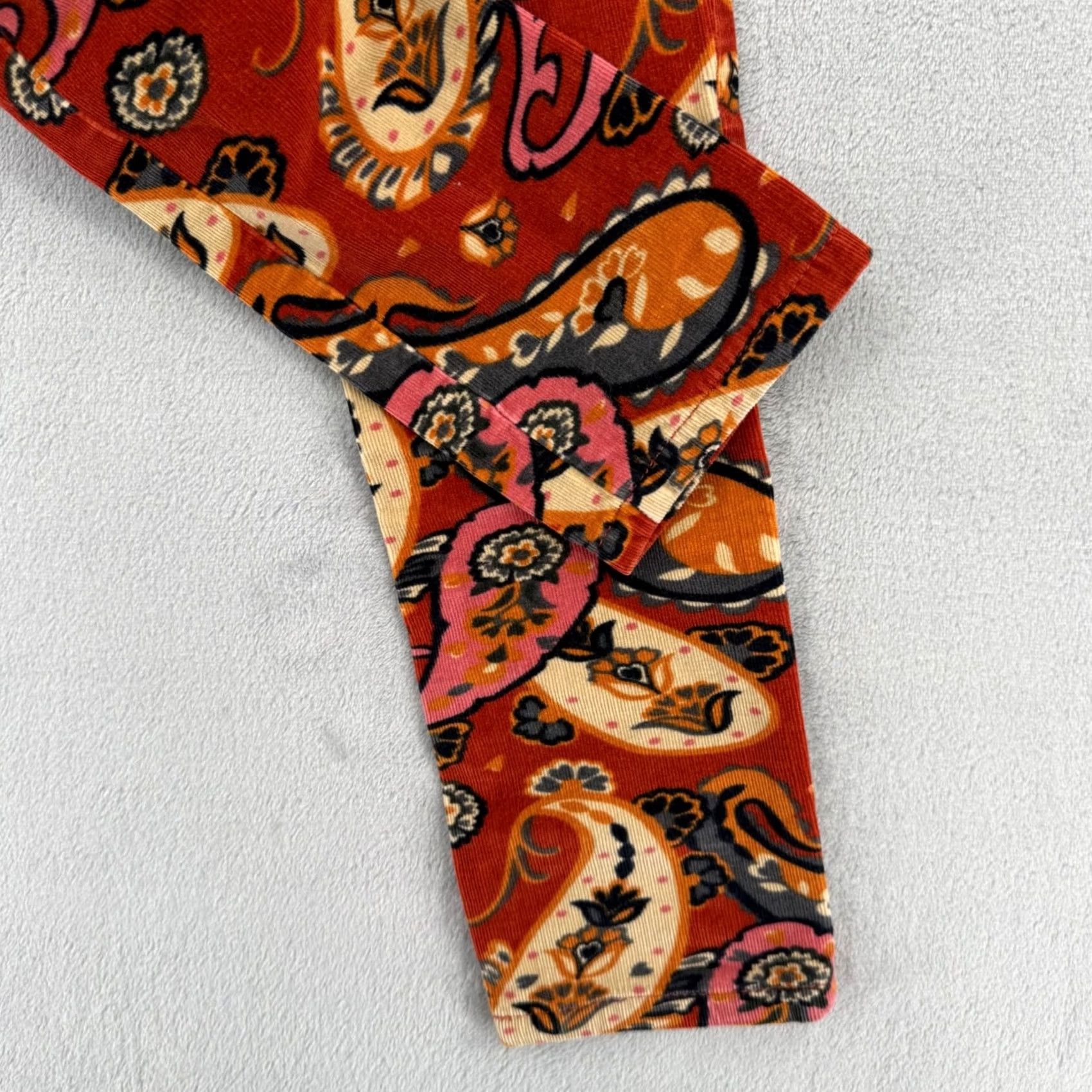 Vintage Pilcro and the Letterpress Serif Paisley Corduroy Pants Orange Red Womens Sz 25 Size 42" / US 20 - 7 Thumbnail