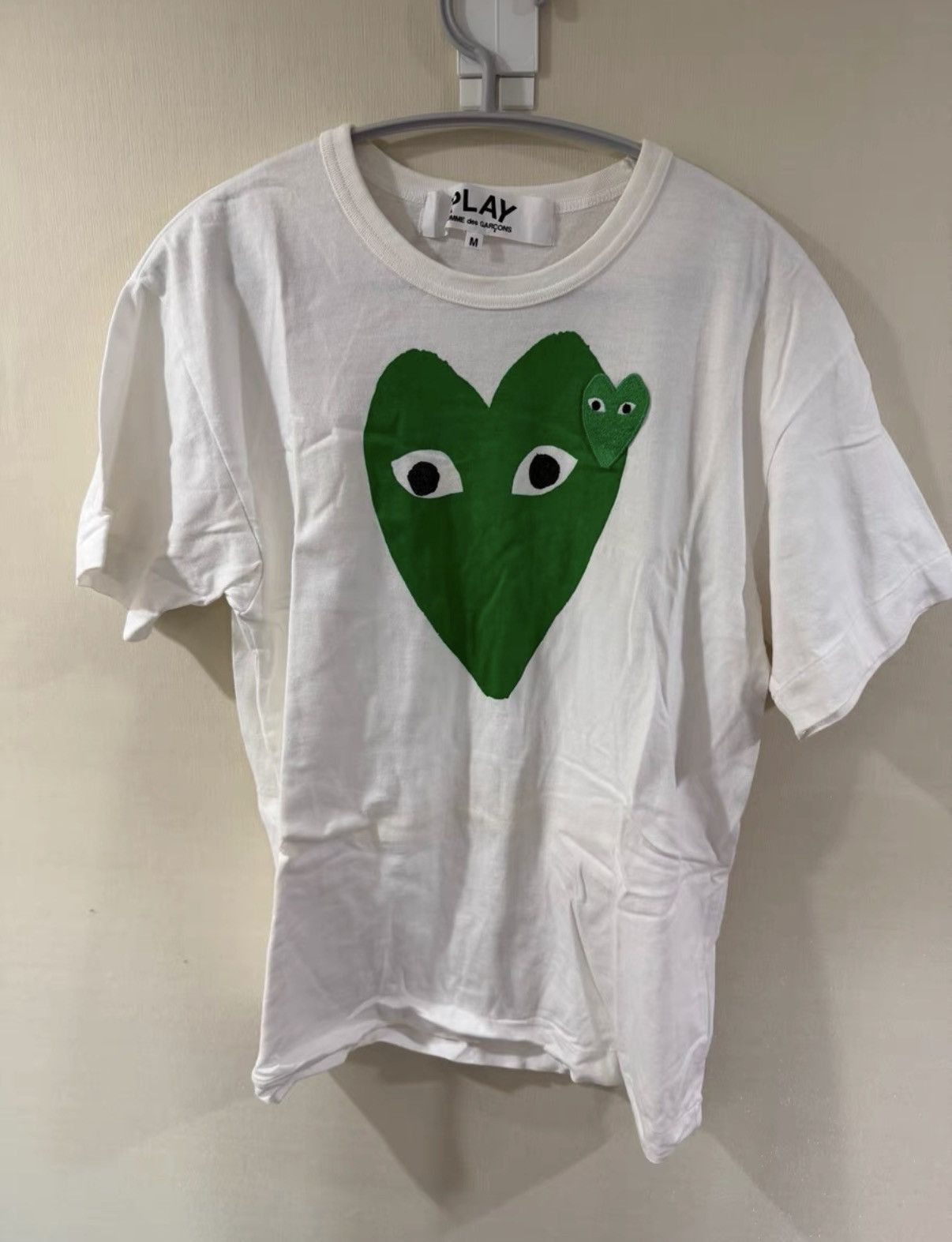 Comme des Garcons Comme des Garçons (CDG) Green Heart Short Sleeve T-shirt Size US M / EU 48-50 / 2 - 1 Thumbnail