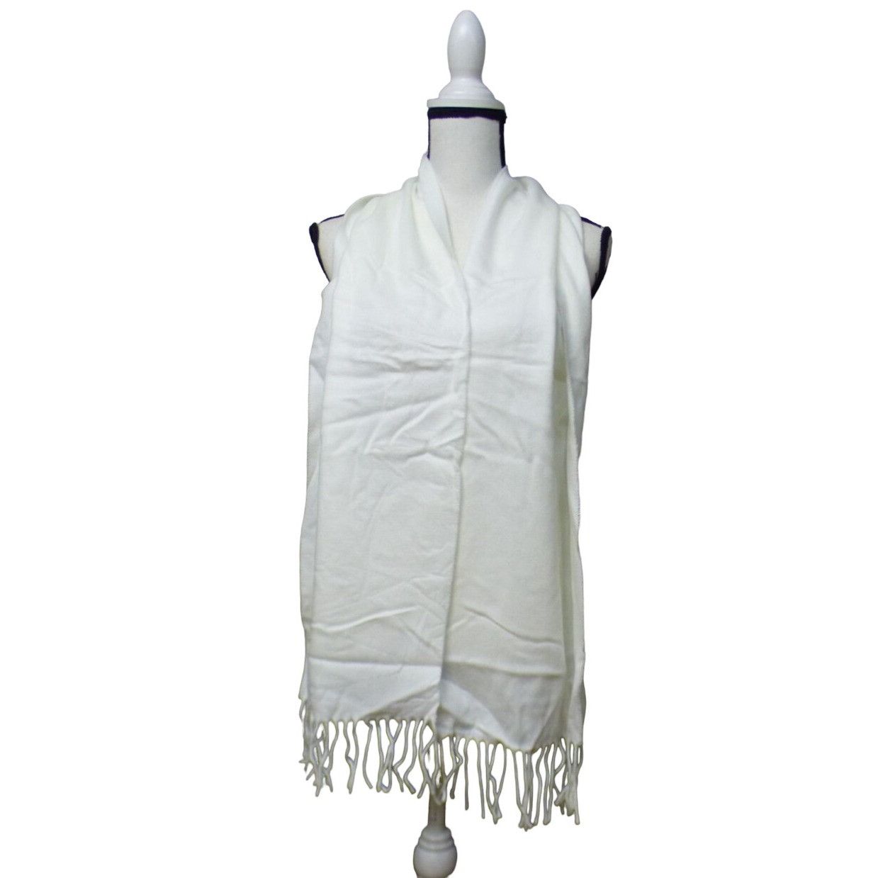 Steve Madden Steve Madden Mid Weight Solid Muffle Scarf, Ivory, OS-Made i Size ONE SIZE - 8 Thumbnail