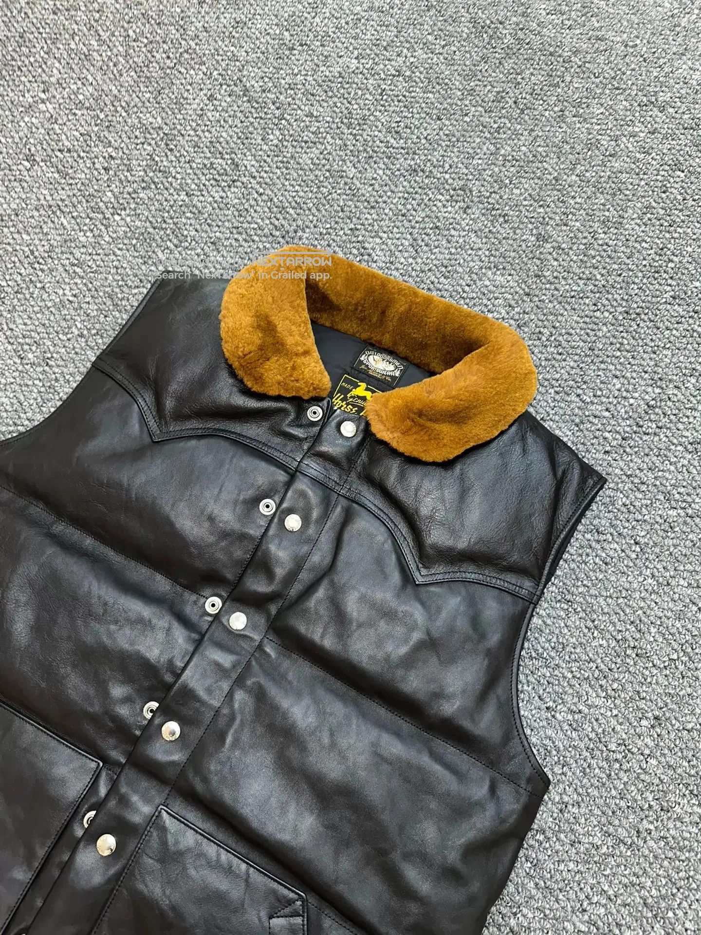 Real Mccoys Horsehide Down Vest 42/L-Xl in Black, Men's — image 2 of 4