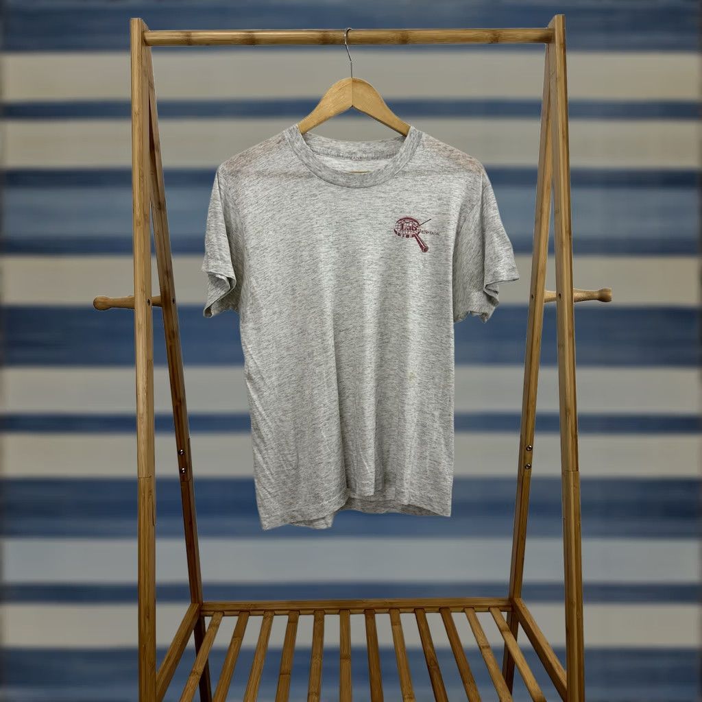 Vintage VTG 80s Lab Staffers Super Worn Paper Thin Burnout WIP Work T-Shirt Size L Shirt Mens Heather Gray Distressed Grunge 90s Size US L / EU 52-54 / 3 - 1 Thumbnail