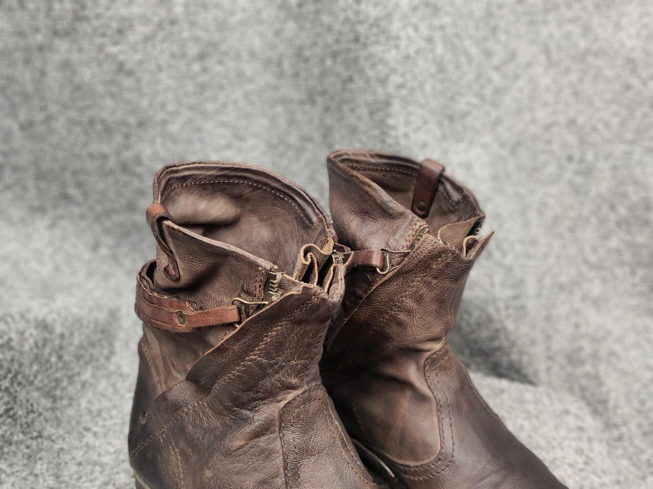 A.S.98 Airstep 98 Design Zipper Brown Leather Ankle Women Boots Size US 7 / IT 37 - 11 Thumbnail