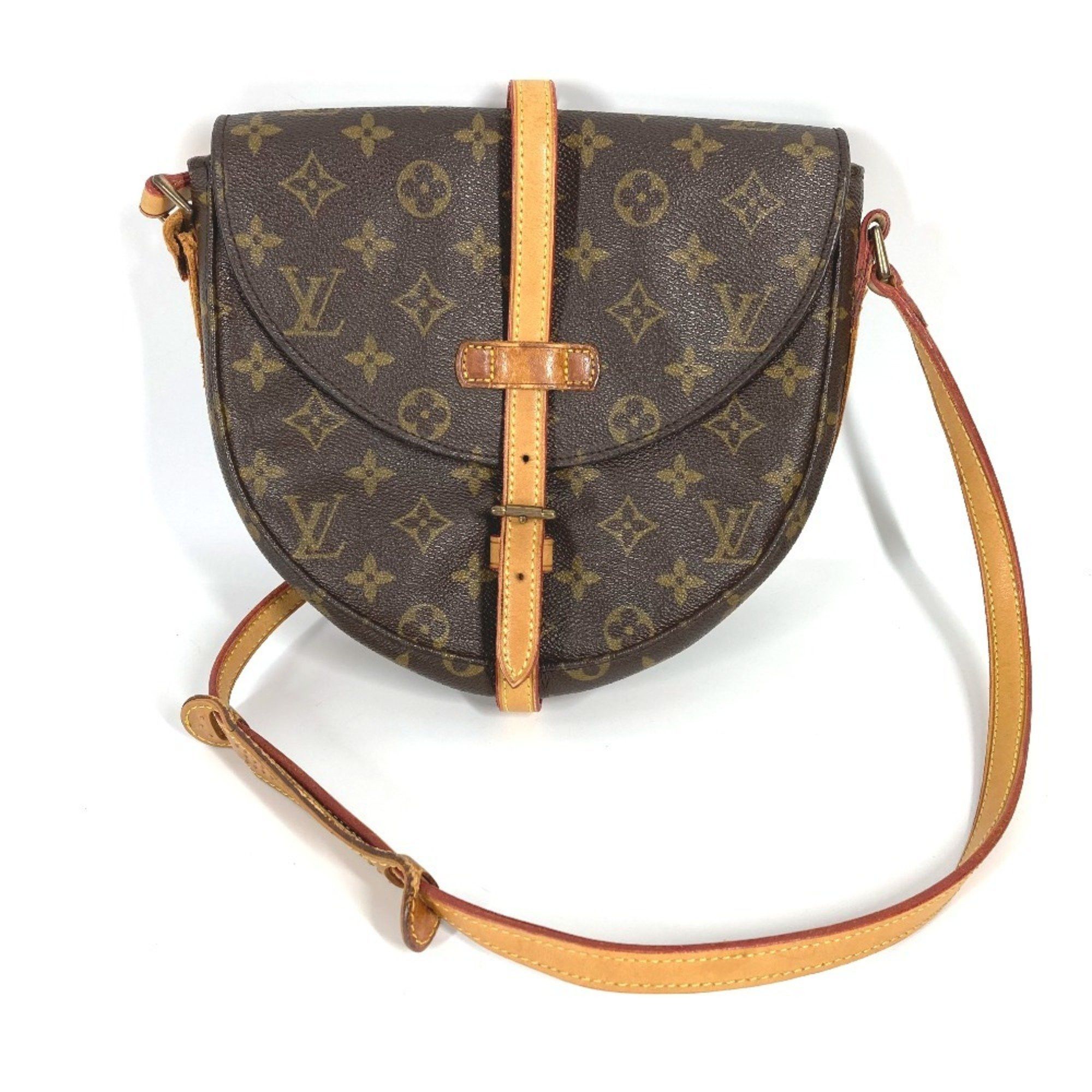 Louis Vuitton M51233 Monogram Shanti Mm Crossbody Bag Pochette Flap Shoulder Canvas Women's Brown