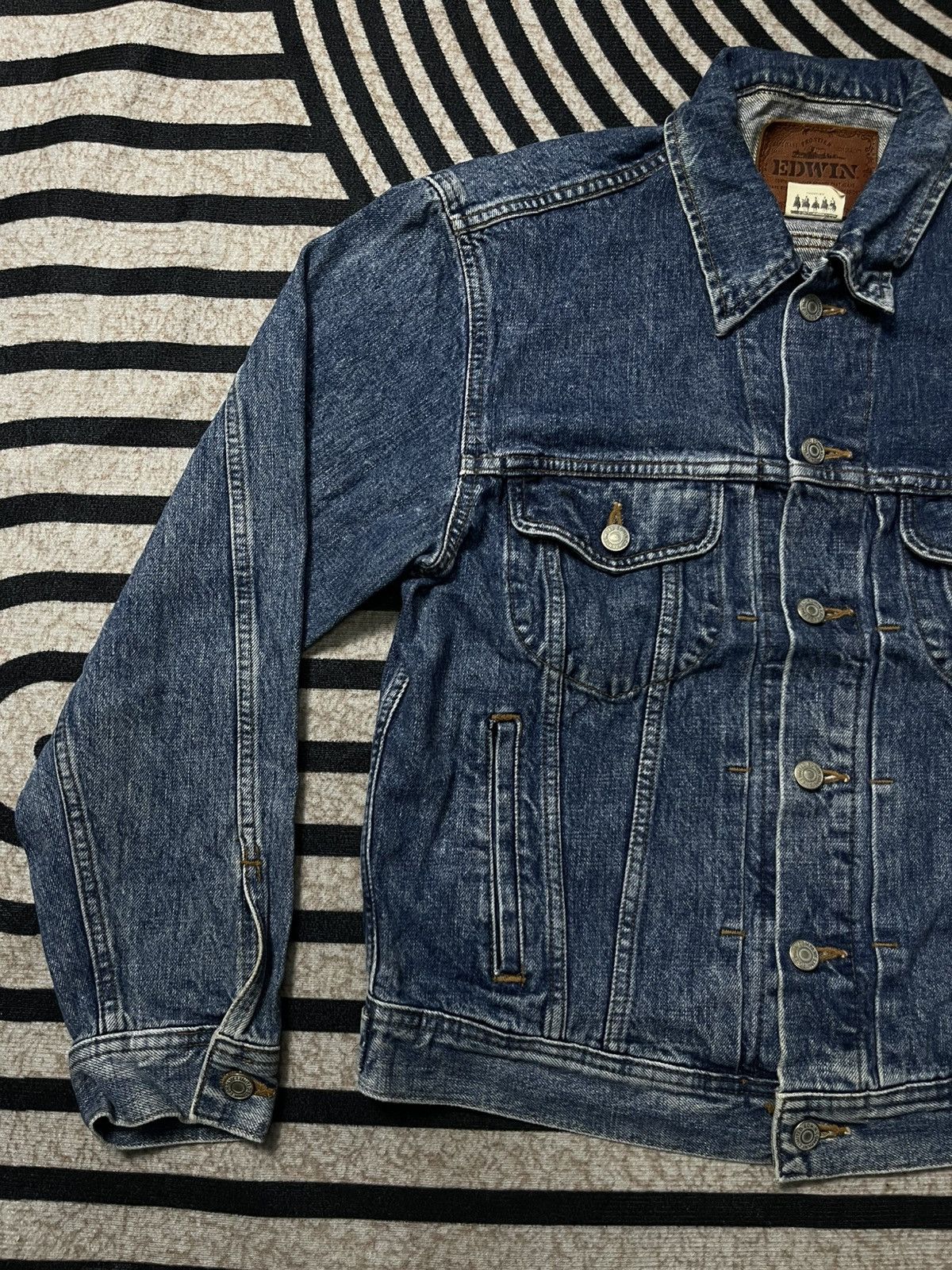 Edwin VINTAGE 90s EDWIN WESTERN DENIM JACKET Size US L / EU 52-54 / 3 - 3 Thumbnail