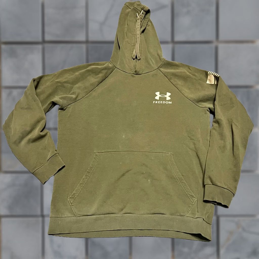 Under Armour Under Armour Hoodie Mens M Freedom Military Green Patriotic Service Gear Pullover Mens Green Hoodie Size US M / EU 48-50 / 2 - 1 Thumbnail