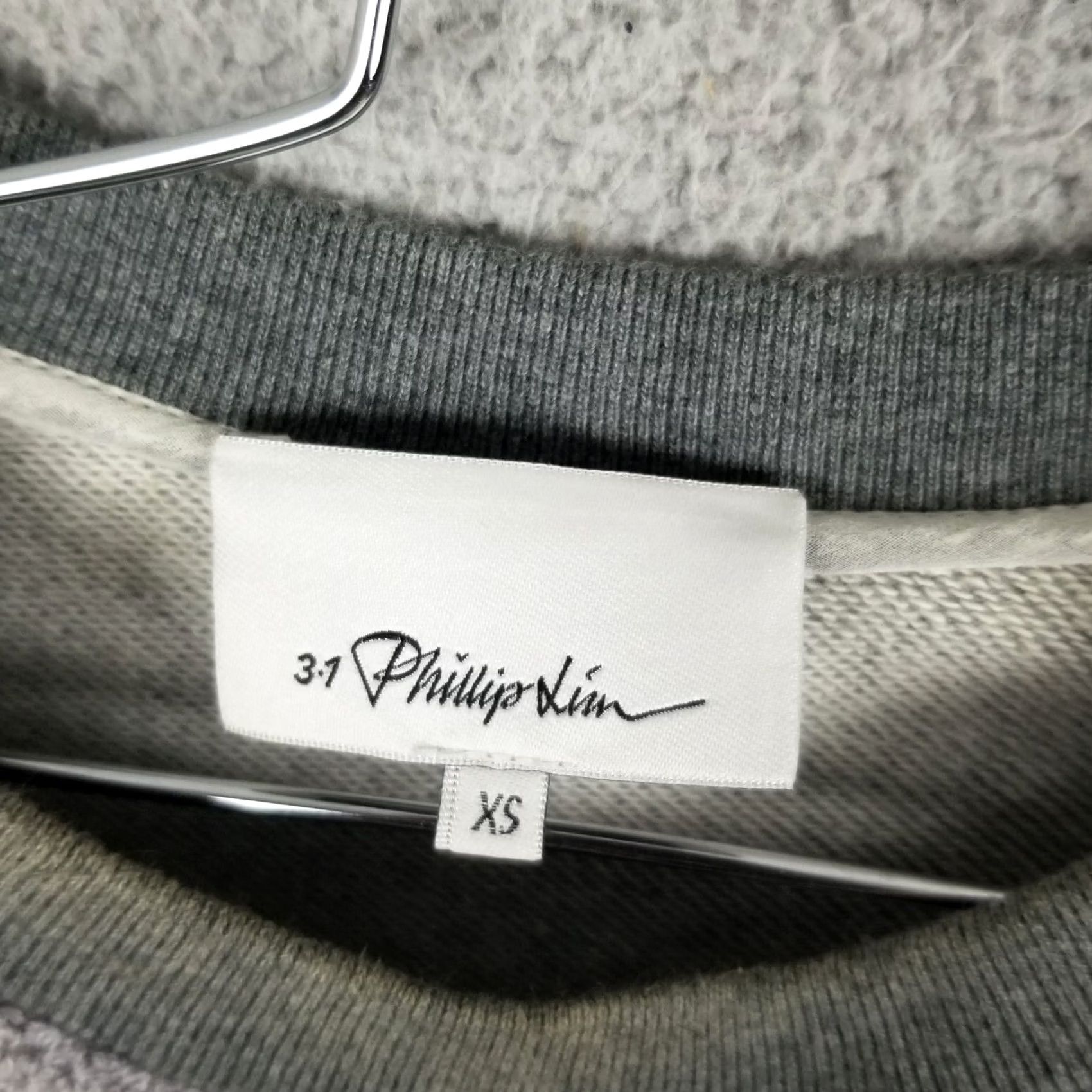 3.1 Phillip Lim 3.1Phillip Lim Name Drop appliquéd Jersey Crewneck Sweatshirt XS Women Gray Solid Knit Cotton Crew Neck Pullover Designer Sweatshirt Womens XS Size XS / US 0-2 / IT 36-38 - 2 Thumbnail