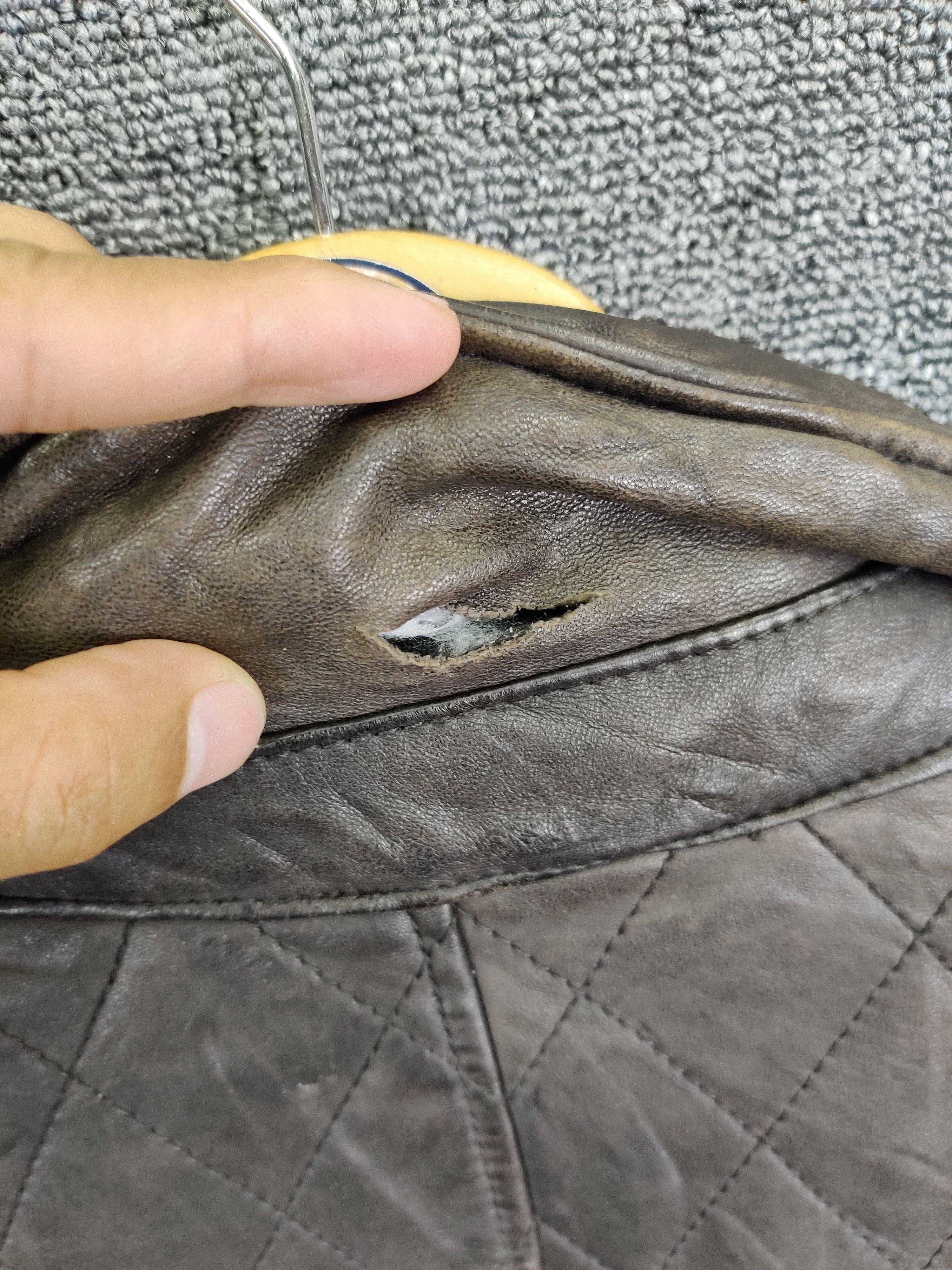 Vintage Burberry Black Label Quilted Leather Bomber Jacket