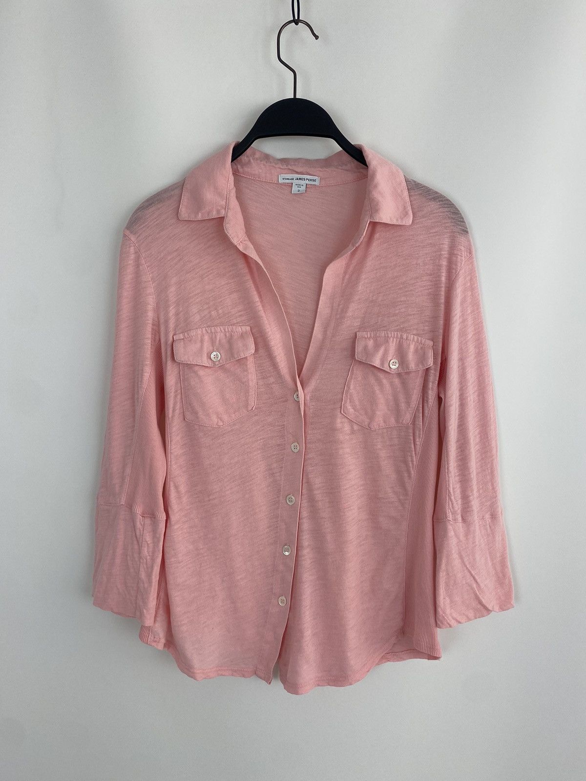 James Perse Standard James Perse Light Pink 3/4 Sleeve Button Up Shirt Size M / US 6-8 / IT 42-44 - 1 Thumbnail