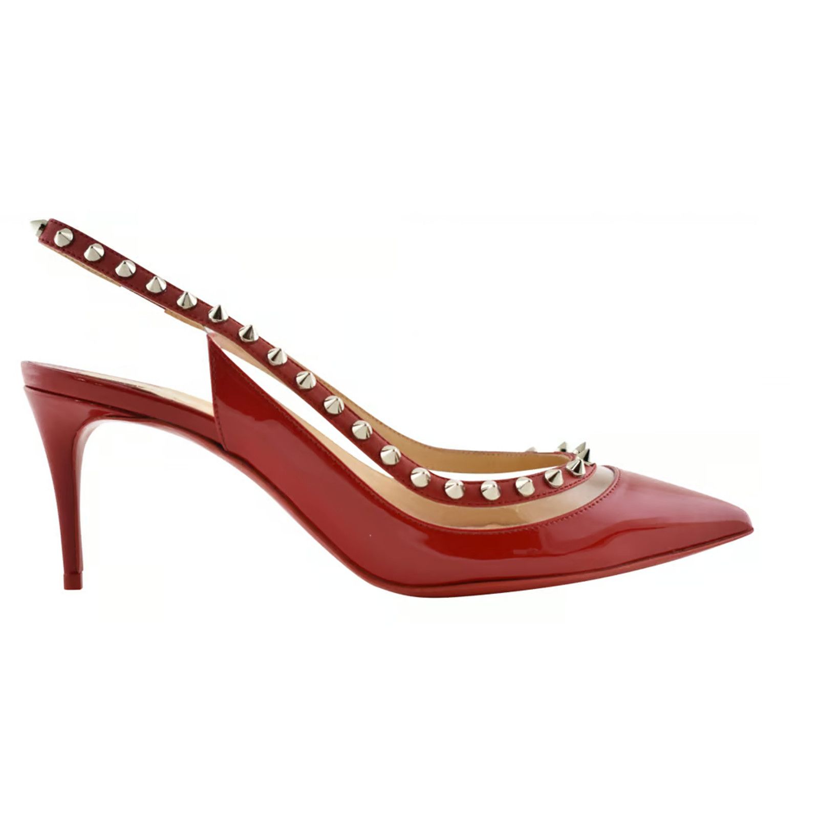 Christian Louboutin Brigadine 70 Red PVC Slingback Heel