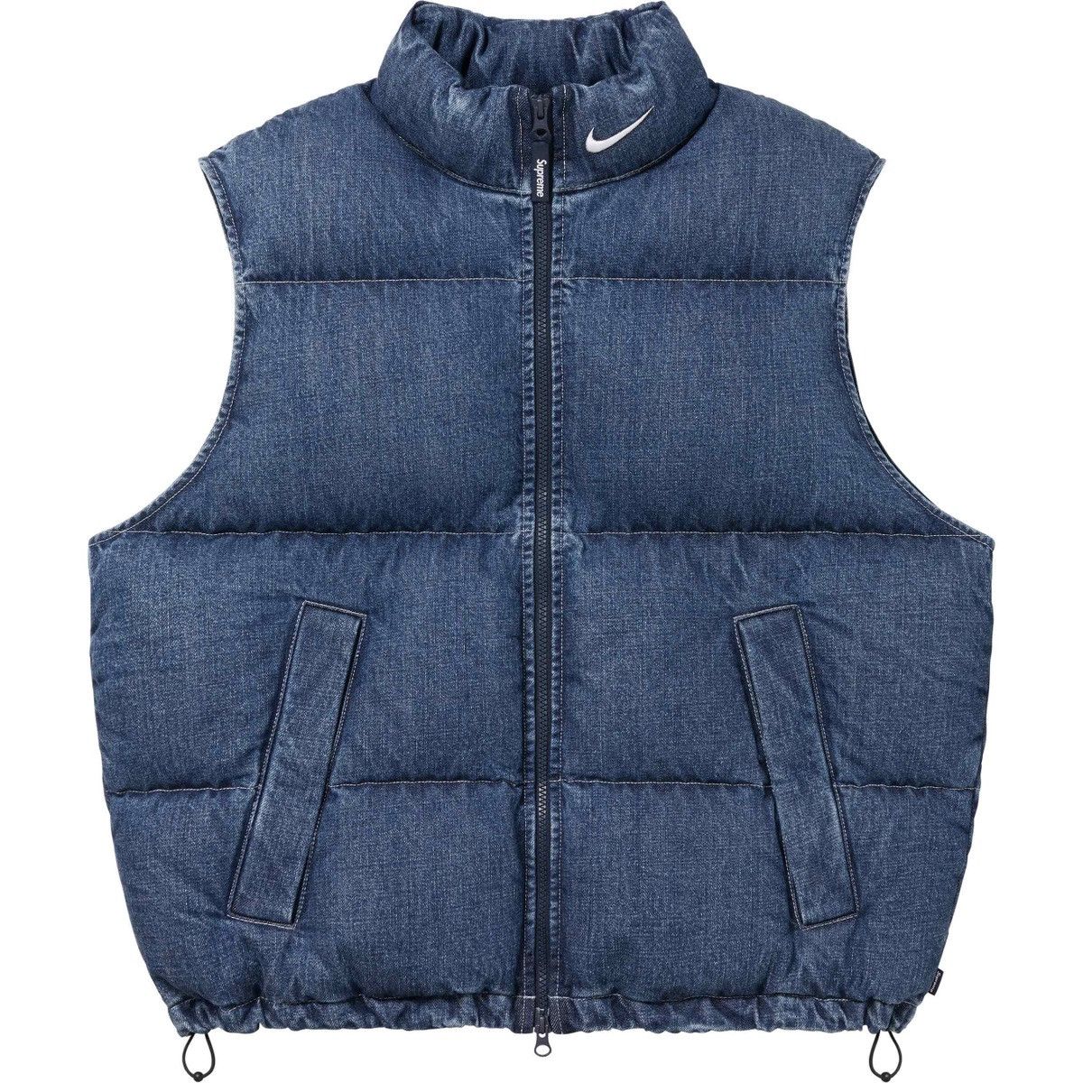 image of Nike Denim Puffer Vest in Indigo, Men's (Size Large)