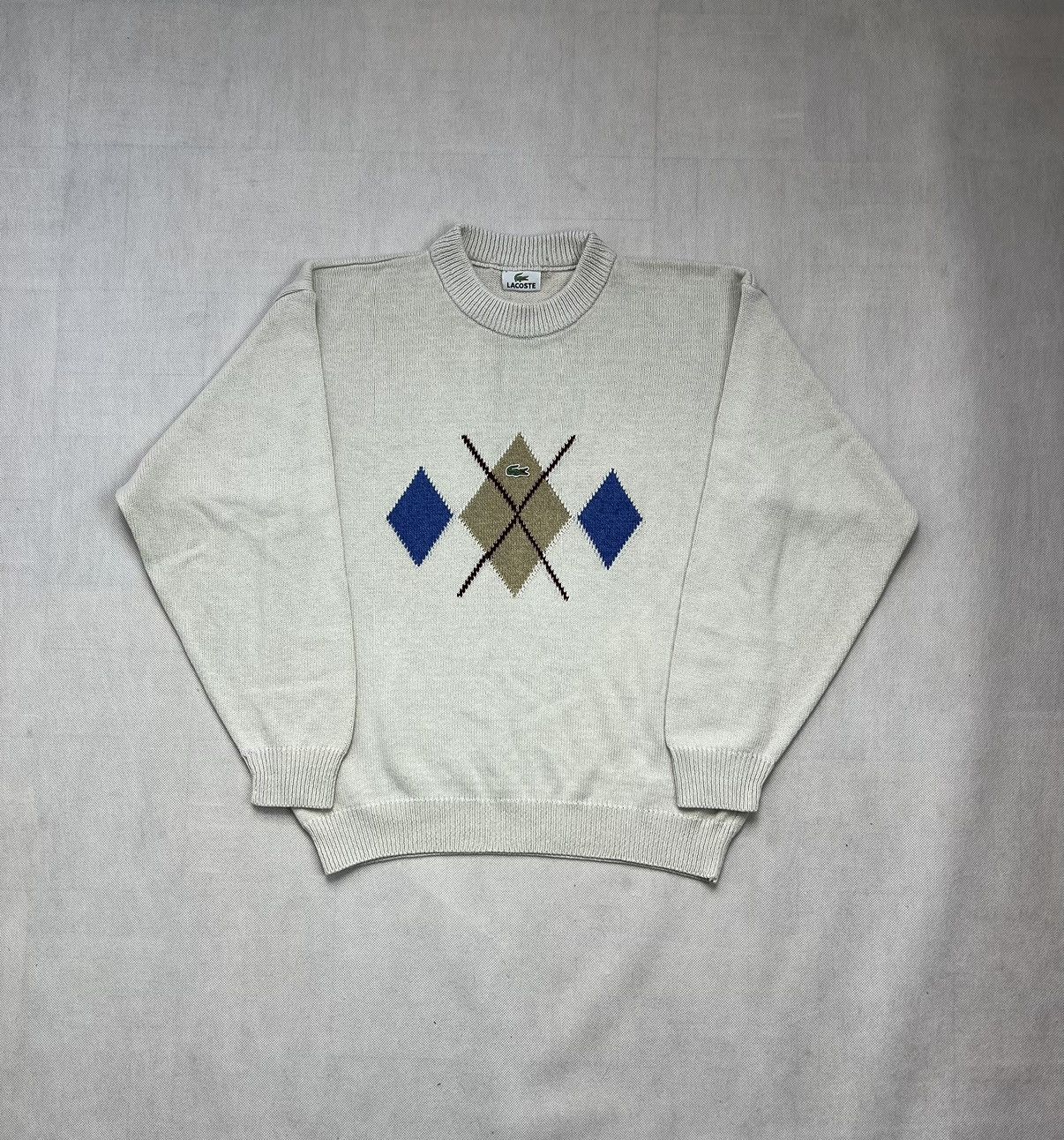Lacoste × Vintage Sweater Lacoste Center Logo Vintage Diamond Size US M / EU 48-50 / 2 - 2 Thumbnail