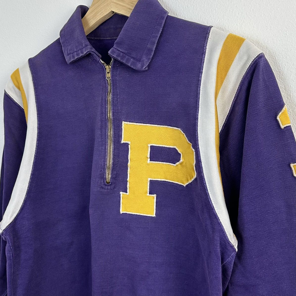 Vintage Vintage 1960s Sweatshirt M Purple 1/4 Zip Size US M / EU 48-50 / 2 - 1 Thumbnail