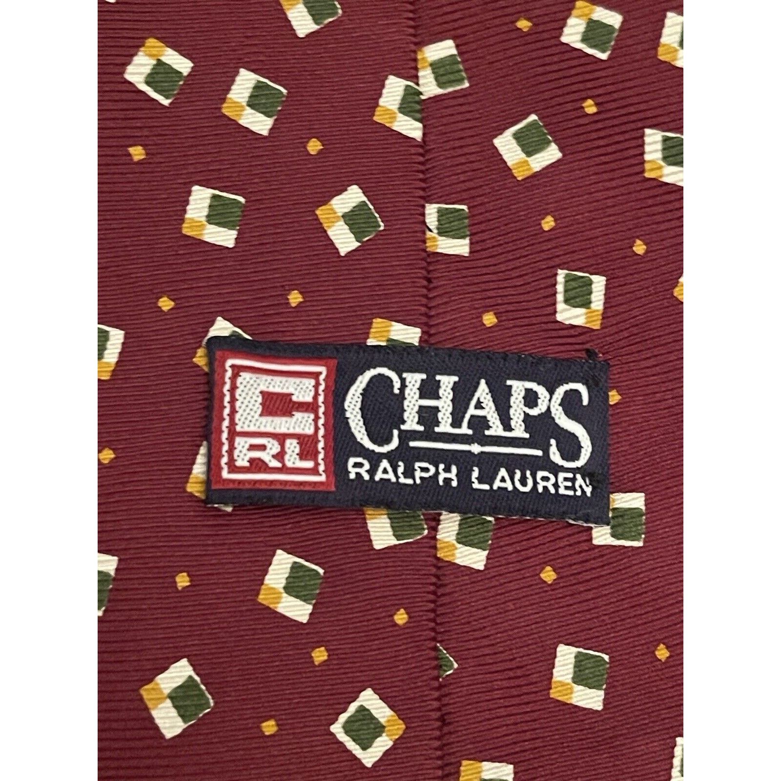 Chaps Chaps Ralph Lauren Burgundy Green 100% Silk Made In Usa Size ONE SIZE - 8 Thumbnail