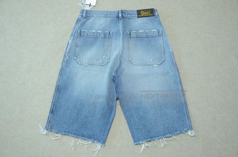 Gucci Gucci Blue washed and polished cat's beard shorts Size US 33 - 6 Thumbnail