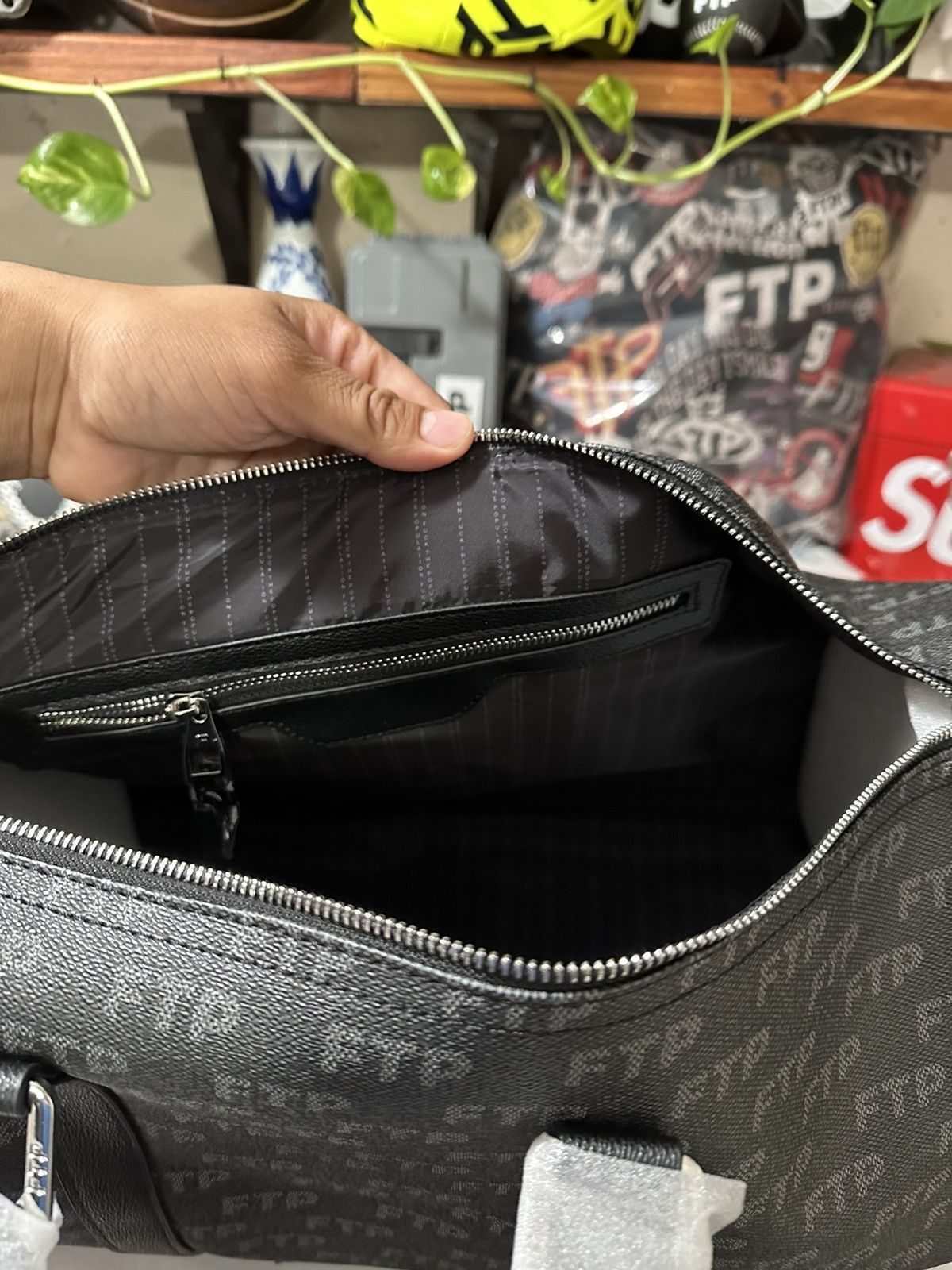 Fuck The Population FTP Damier Duffel bag with strap (black) Size ONE SIZE - 7 Thumbnail