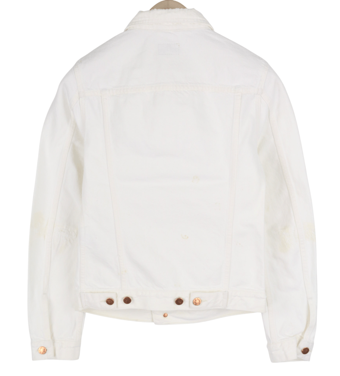 Nudie Jeans BILLY XS Pitch White Worn Polo Unlined Light Jacket 82426 Size US XS / EU 42 / 0 - 2 Thumbnail