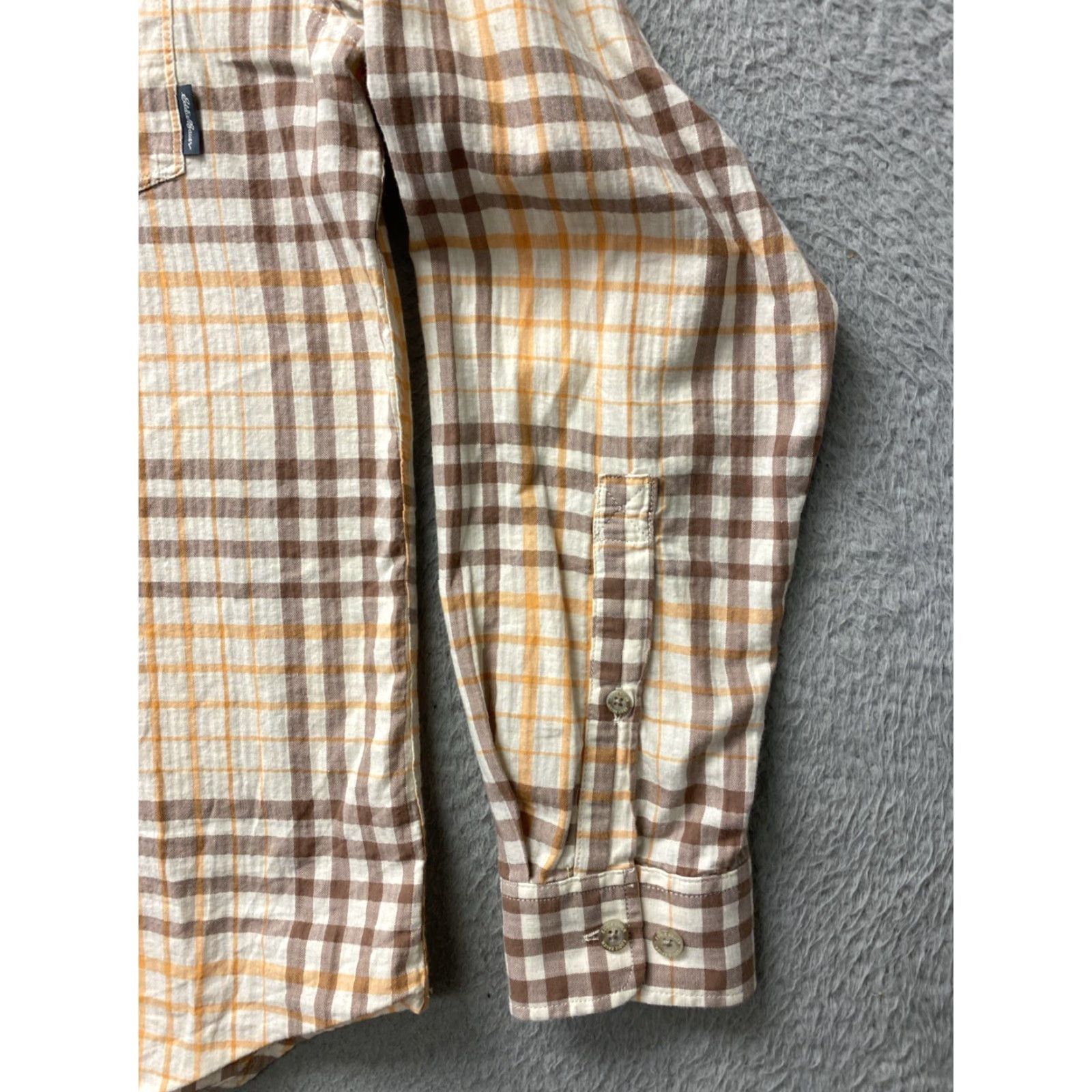 Eddie Bauer EDDIE BAUER Button Shirt Men’s M Brown Peach Plaid LS Shirt Large Light Size US M / EU 48-50 / 2 - 2 Thumbnail