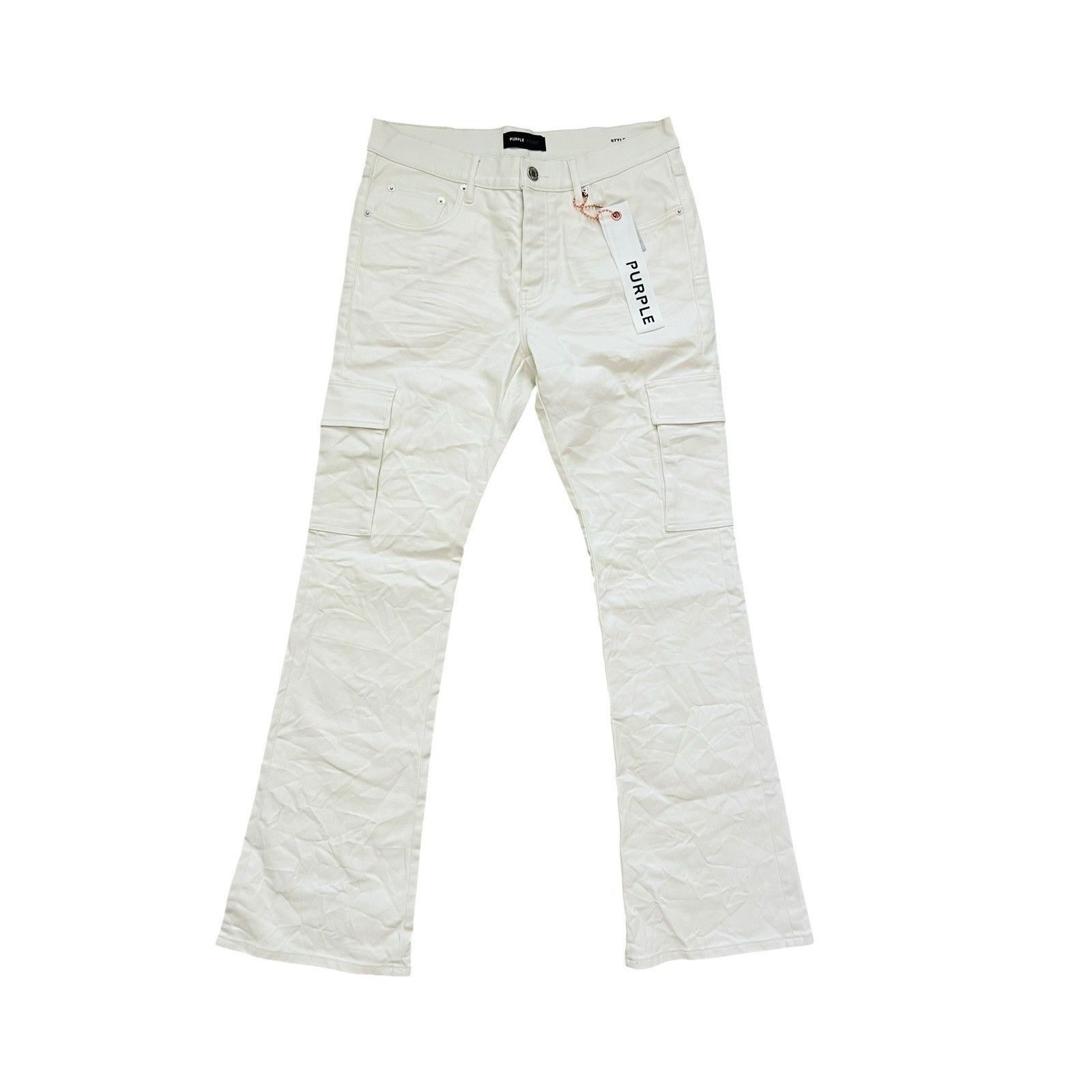 Purple Brand Jeans Men Slim Cargo Bootcut White Size 32/32
