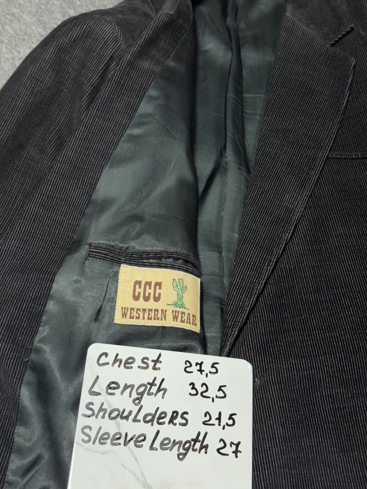 Cowboy Equipment VTG CCC Western Wear Black Corduroy Blazer Elbow Patches 52L Size US XXL / EU 58 / 5 - 11 Thumbnail