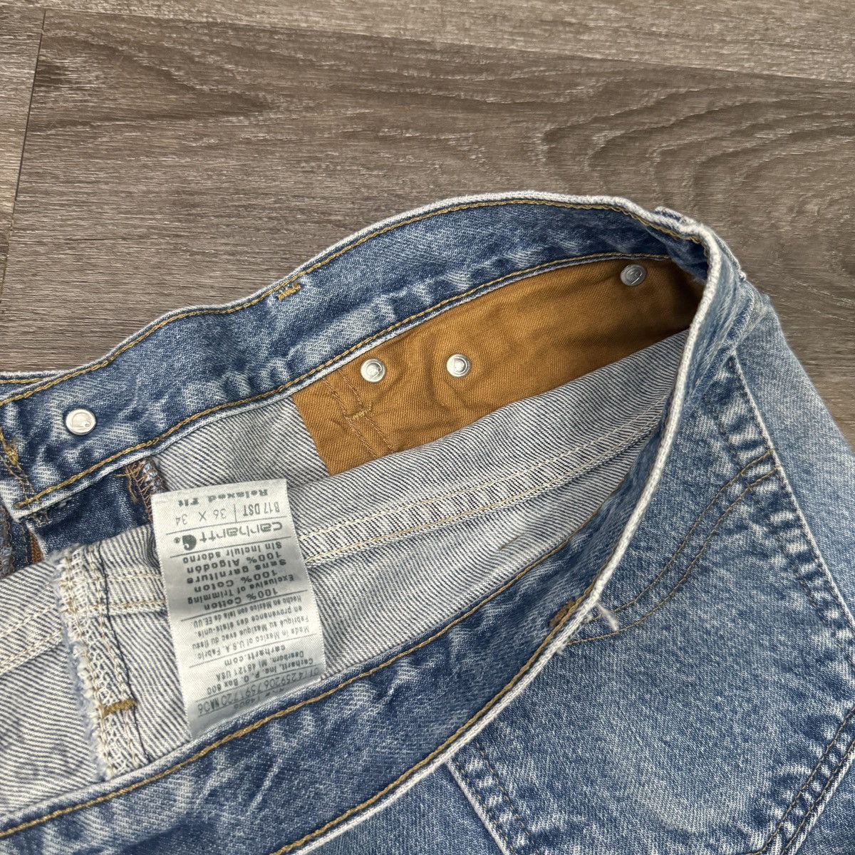 Carhartt × Vintage Vintage 90s Carhartt light blue denim jeans wide leg Size US 36 / EU 52 - 5 Thumbnail