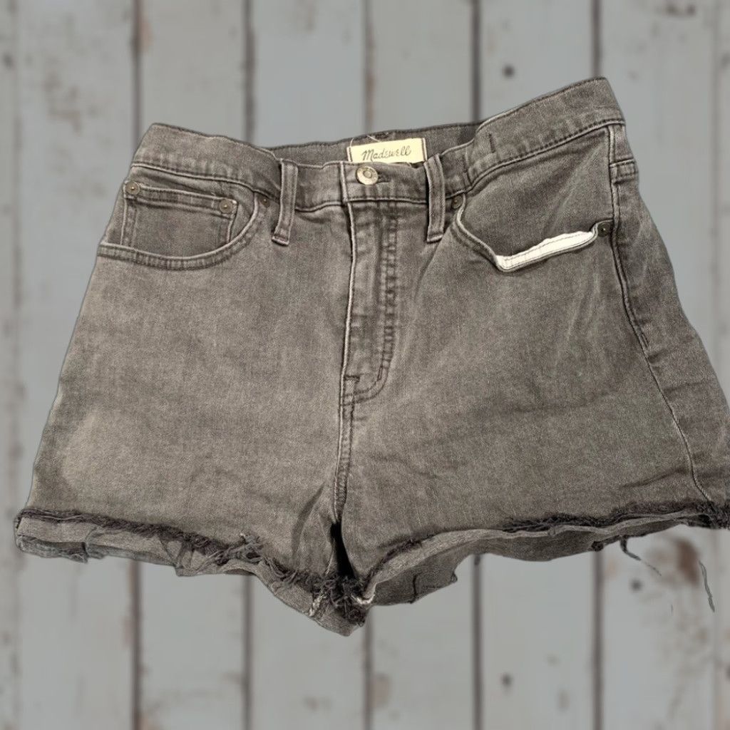 Madewell Madewell Jean Shorts high-rise denim Cut-Off Women 27 Gray Regular Size 27" / US 4 / IT 40 - 1 Thumbnail