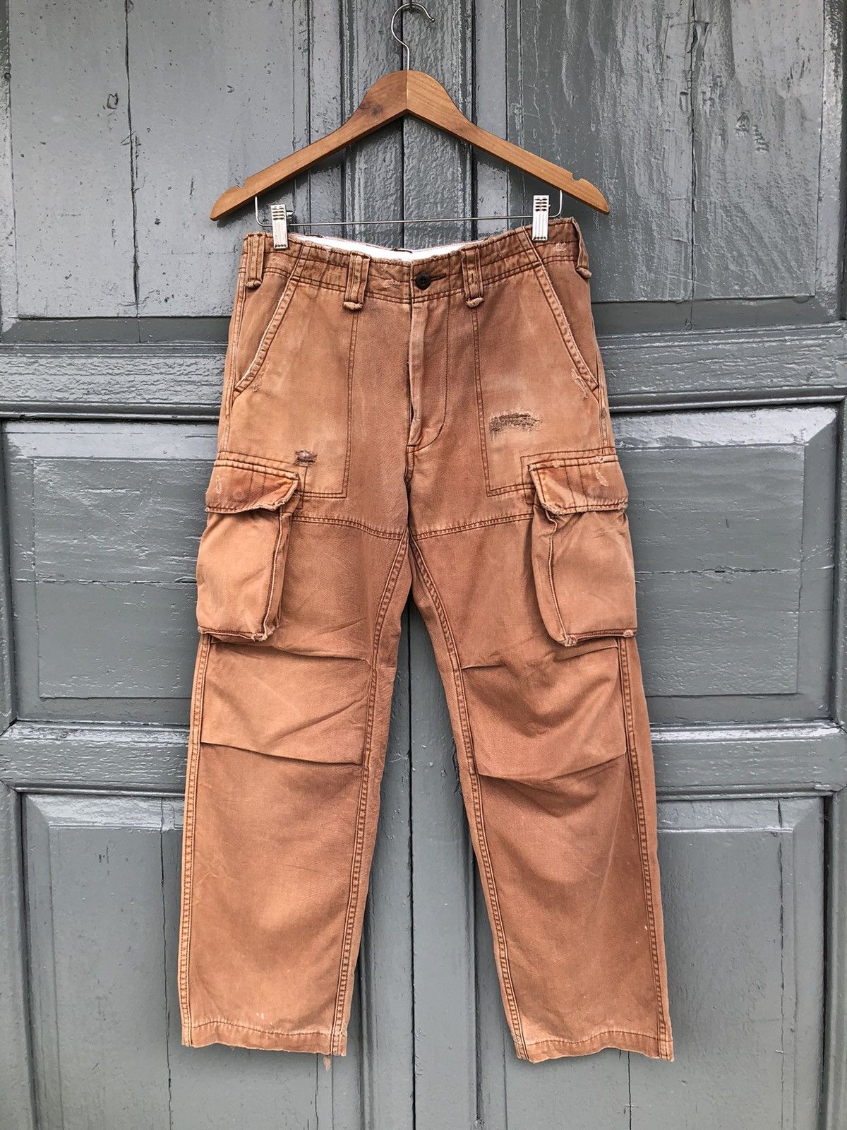 Dickies × Vintage Vintage Dickeis Faded Brown Distressed Cargo Pants Size US 32 / EU 48 - 1 Thumbnail