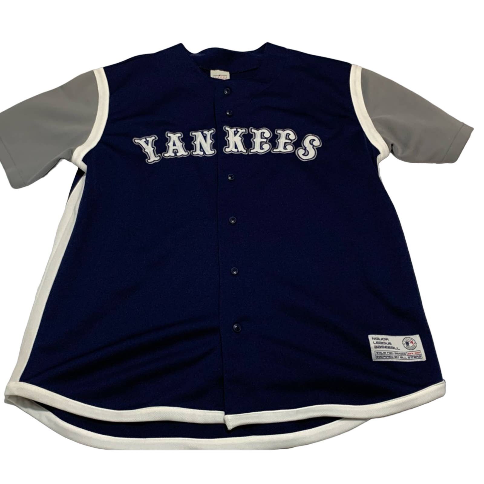 MLB MENS NEW YORK YANKEES EMBROIDERED JERSEY SIZE LARGE CLEAN Size US L / EU 52-54 / 3 - 3 Thumbnail