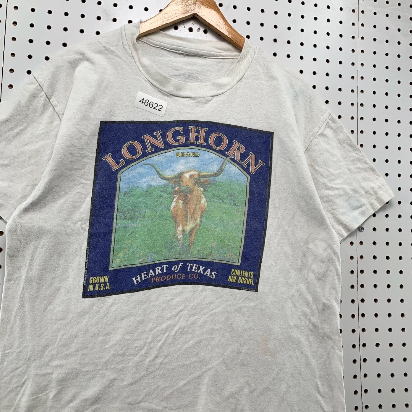 Vintage VINTAGE Longhorn Bull Texas Shirt Men M White USA Texas Art Fruit Crate USA Size US M / EU 48-50 / 2 - 4 Thumbnail