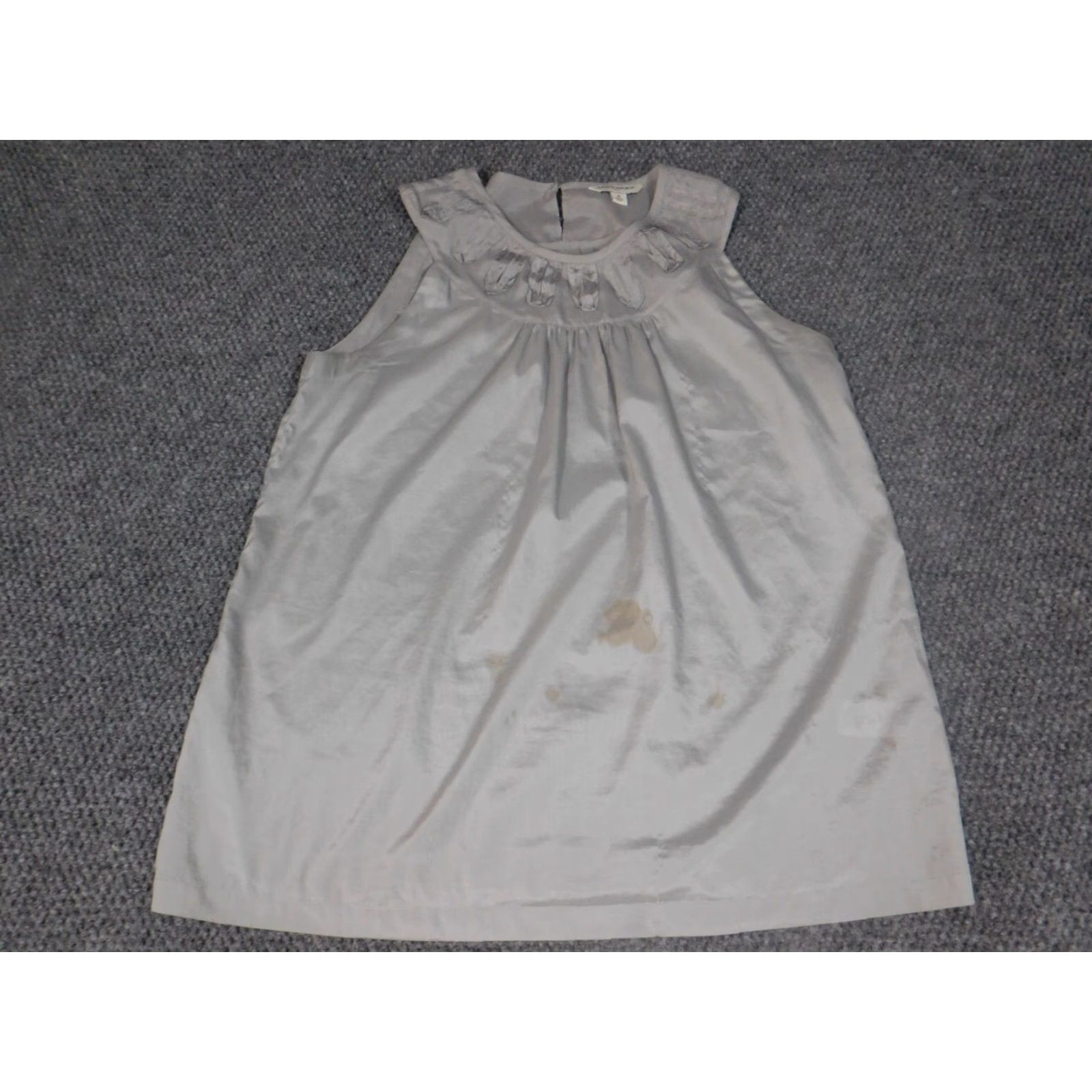 Banana Republic Banana Republic Blouse M Women Gray Sleeveless Crew Neck Pullover Stretch Classic Casual Regular Satin/Polyester Rayon Style Size M / US 6-8 / IT 42-44 - 5 Thumbnail