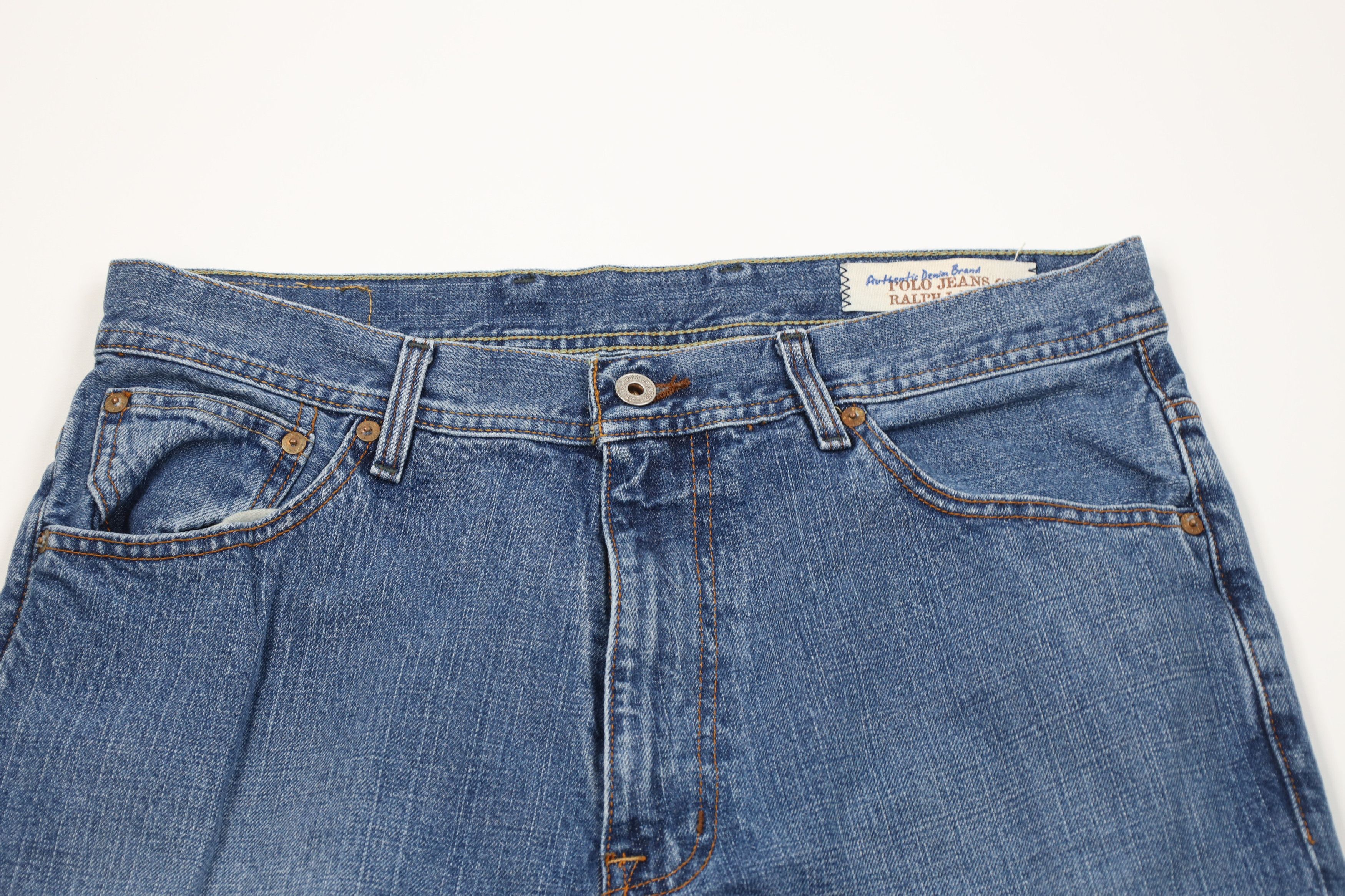 Ralph Lauren Vintage 90s Y2K Ralph Lauren Baggy Wide Leg Denim Jeans Blue Size US 33 - 2 Thumbnail