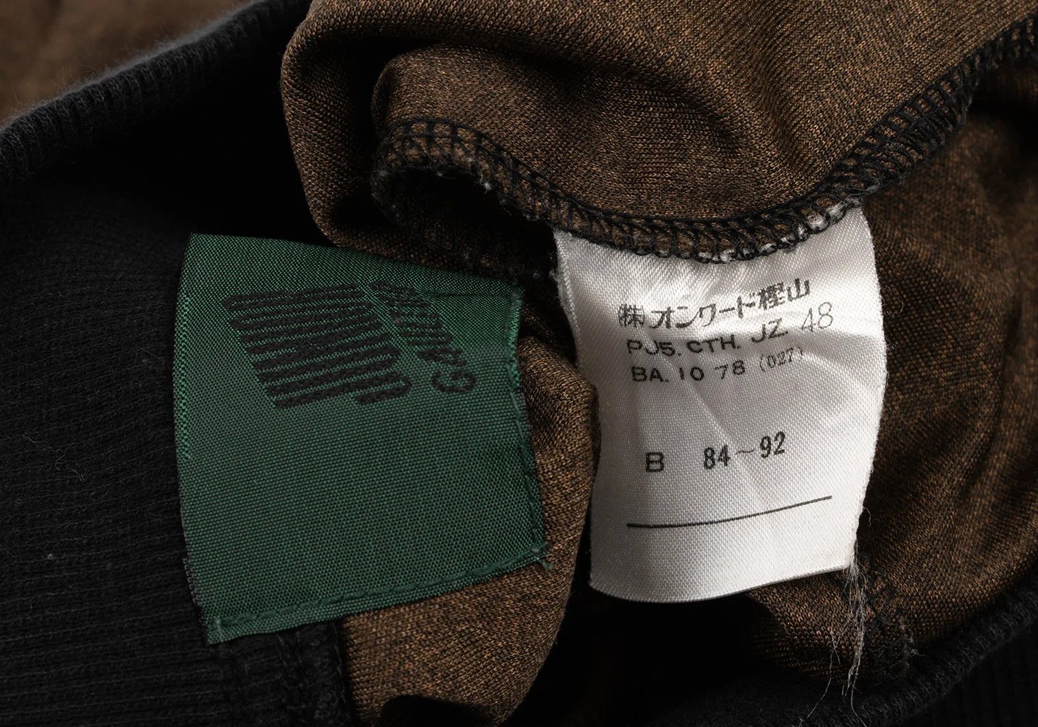 Jean Paul Gaultier Junior Half-Zip Ribbed Cut and Sew in Brown Black Size US M / EU 48-50 / 2 - 14 Thumbnail