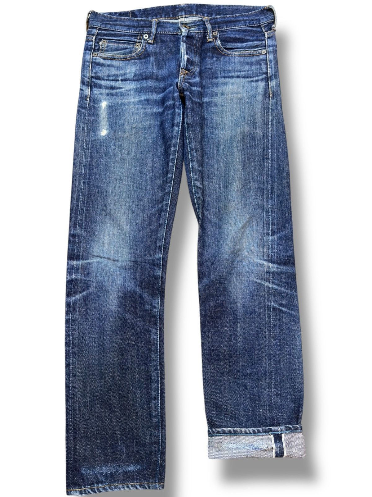Japan Blue Vintage Japan Blue Jeans Selvedge Whiskers Grunge Denim Size US 30 / EU 46 - 1 Thumbnail