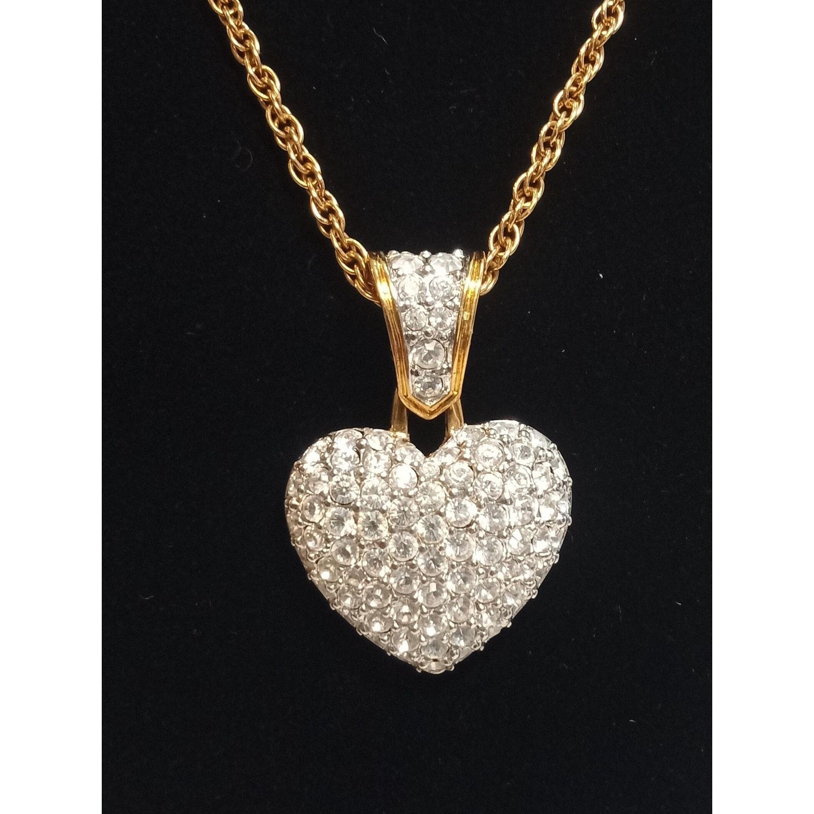 Swarovski Swarovski Crystal Puffy Pave Heart Rope Necklace Retired Size ONE SIZE - 1 Thumbnail