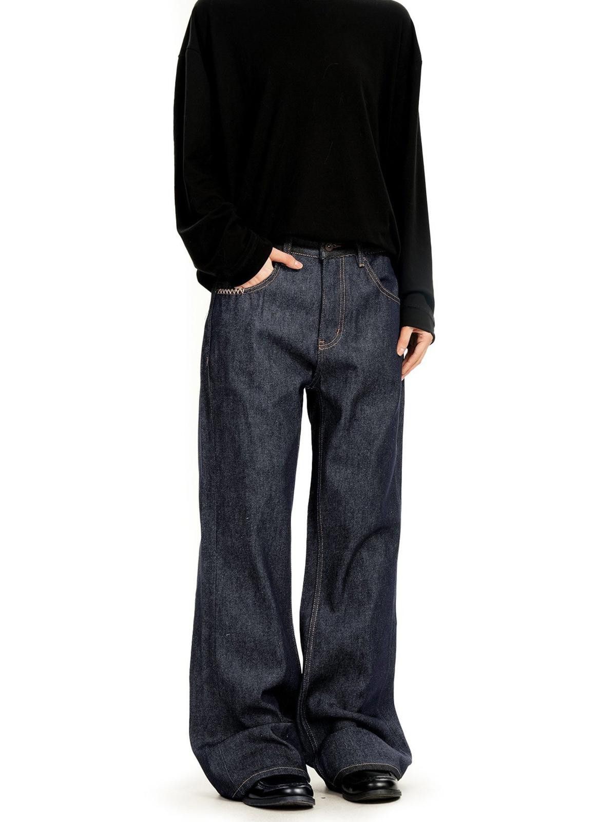 Other Raw Indigo Dark Navy Wide-Leg Jeans Size US 28 / EU 44 - 3 Thumbnail