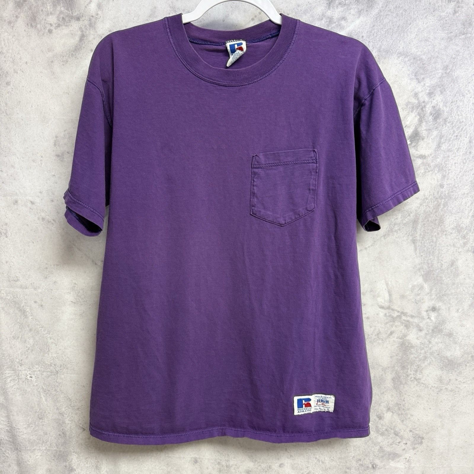 Russell Athletic Vintage 90s Russell Athletic Pocket Tee Mens Large Purple US Size US L / EU 52-54 / 3 - 1 Thumbnail