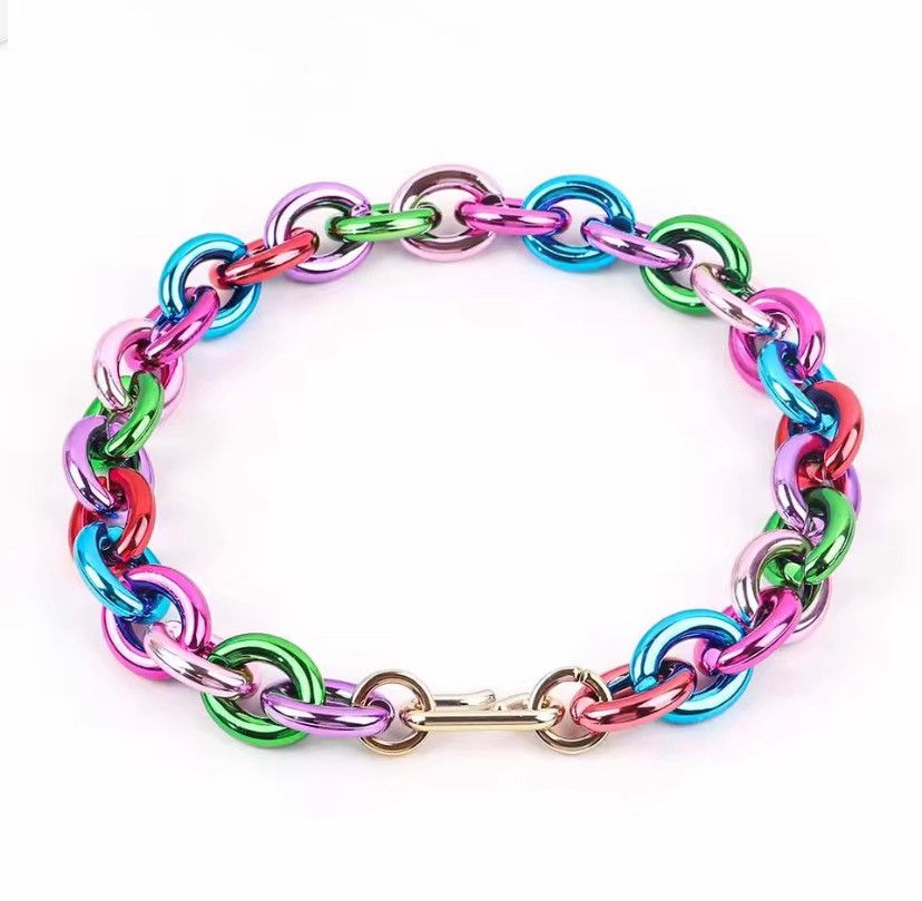 Other Y2K Colorful Acrylic Chain Choker Necklace Size ONE SIZE - 1 Thumbnail