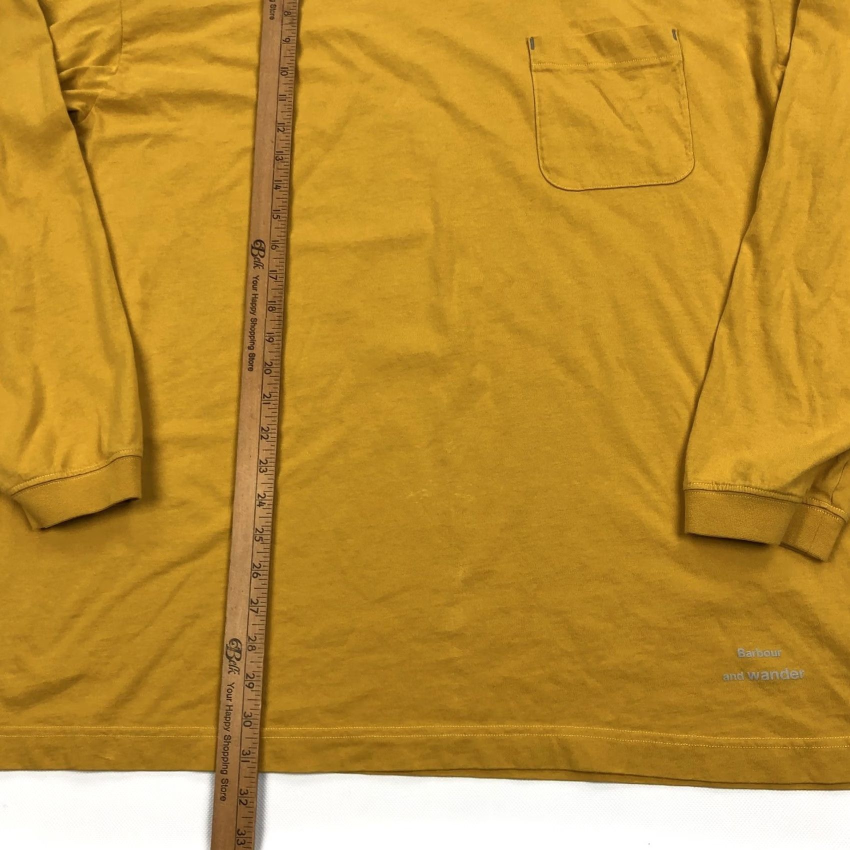 Barbour Barbour and Wander T-Shirt Mens XXL Yellow Lighthouse Graphic Print Crew Neck Long Sleeve Pocket Graphic Tee Size US XXL / EU 58 / 5 - 6 Thumbnail